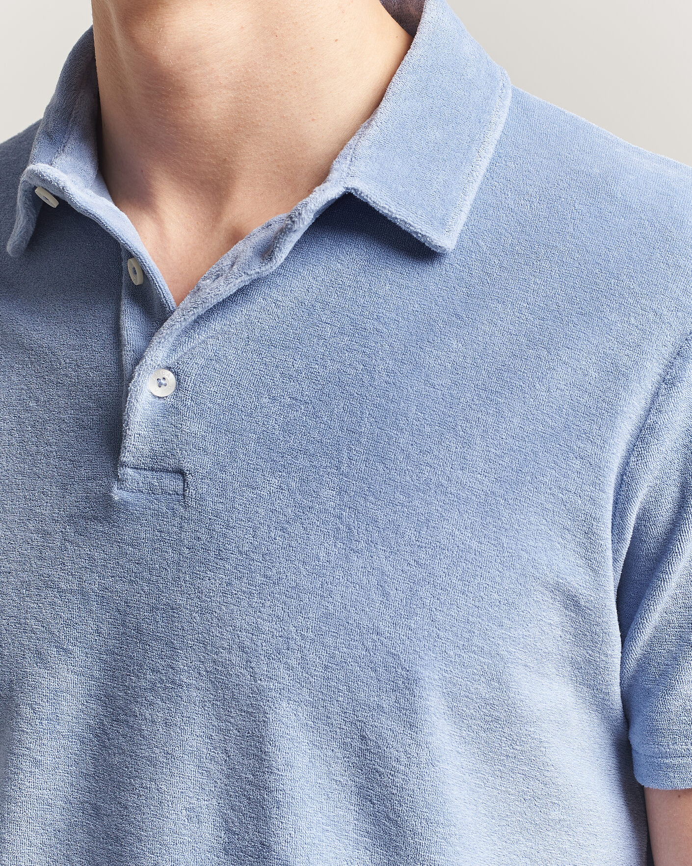 Uomini | Polo | Altea | Terry Cotton Polo Light Blue