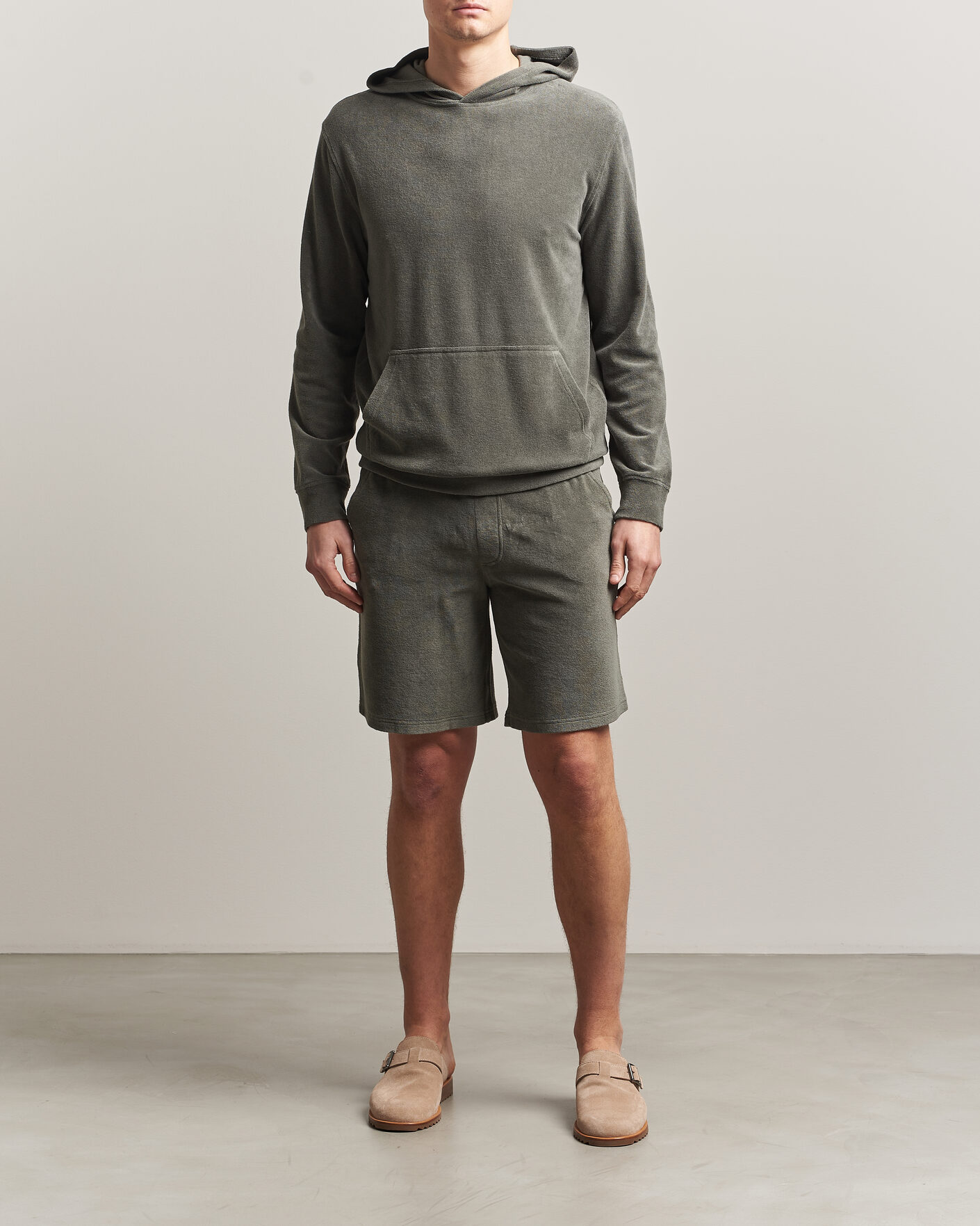 Uomini | Pantaloncini | Altea | Terry Drawstring Shorts Olive