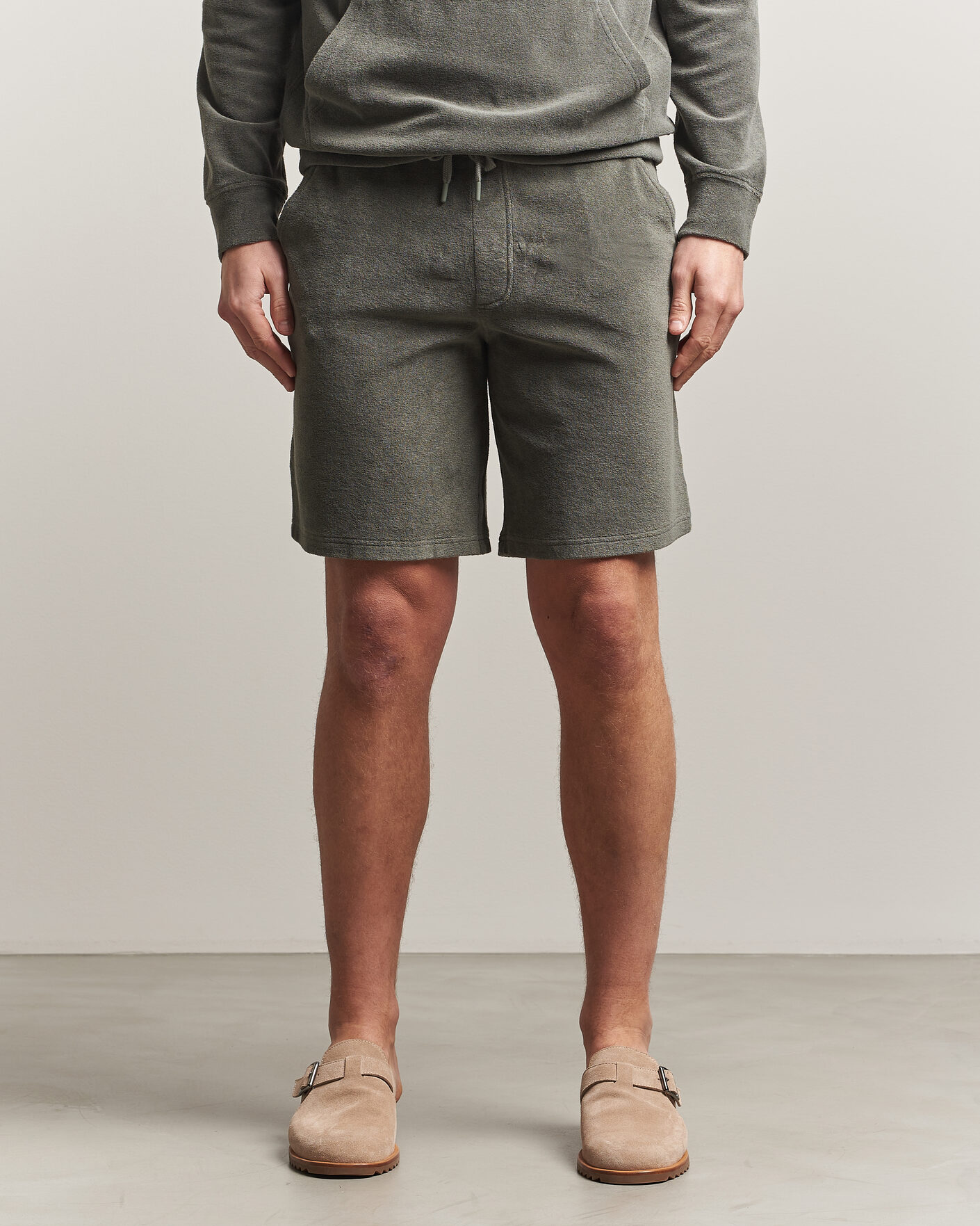 Uomini | Pantaloncini | Altea | Terry Drawstring Shorts Olive