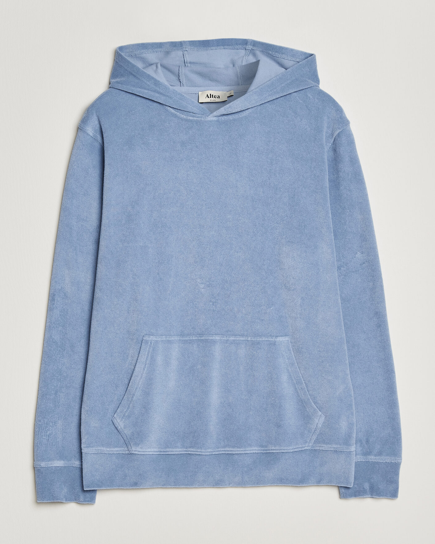 Uomini | Maglieria | Altea | Terry Cotton Hoodie Light Blue