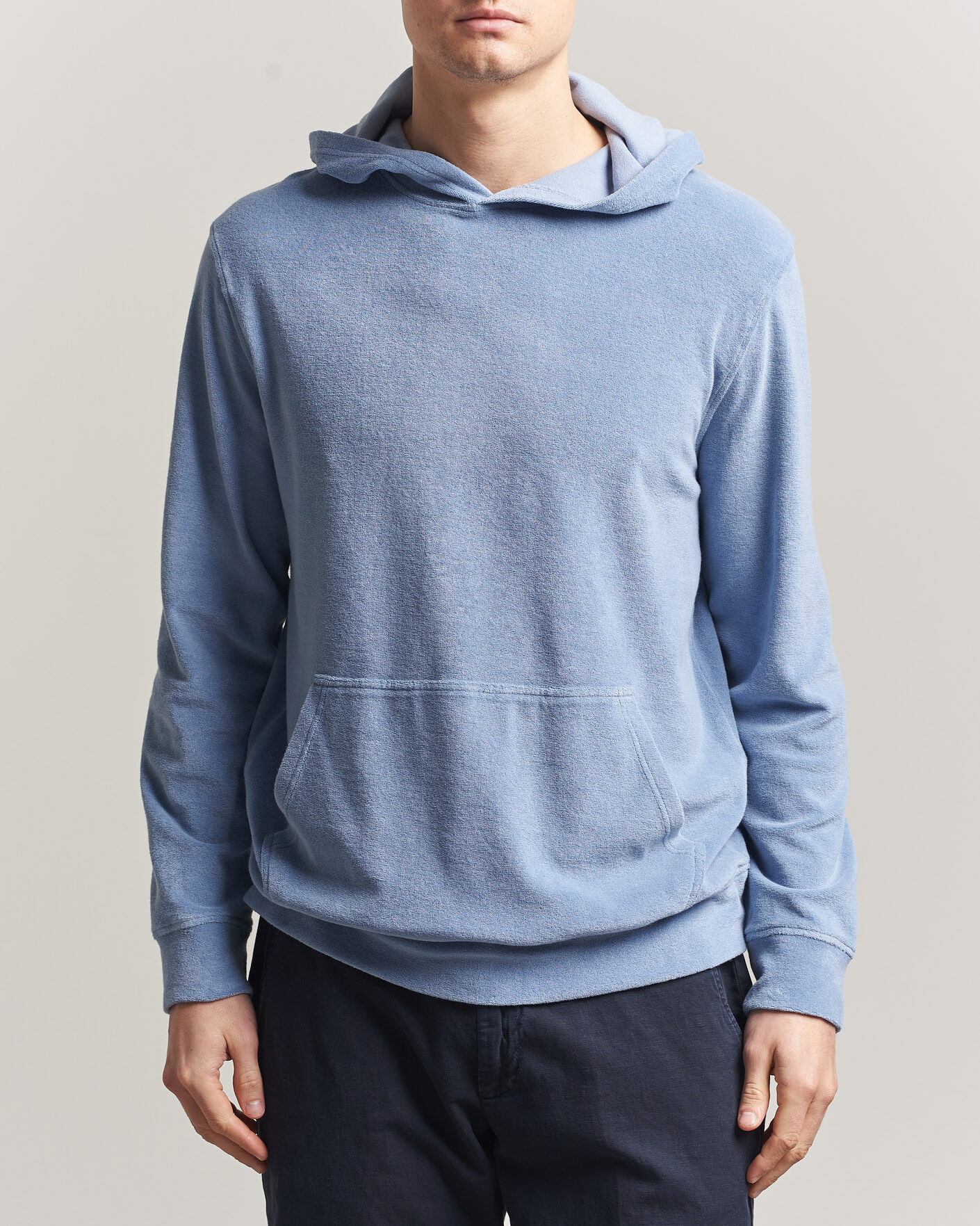 Uomini | Maglieria | Altea | Terry Cotton Hoodie Light Blue