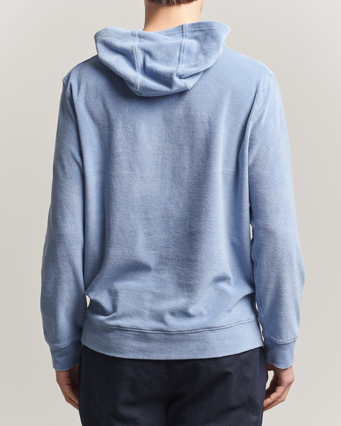 Uomini | Maglieria | Altea | Terry Cotton Hoodie Light Blue