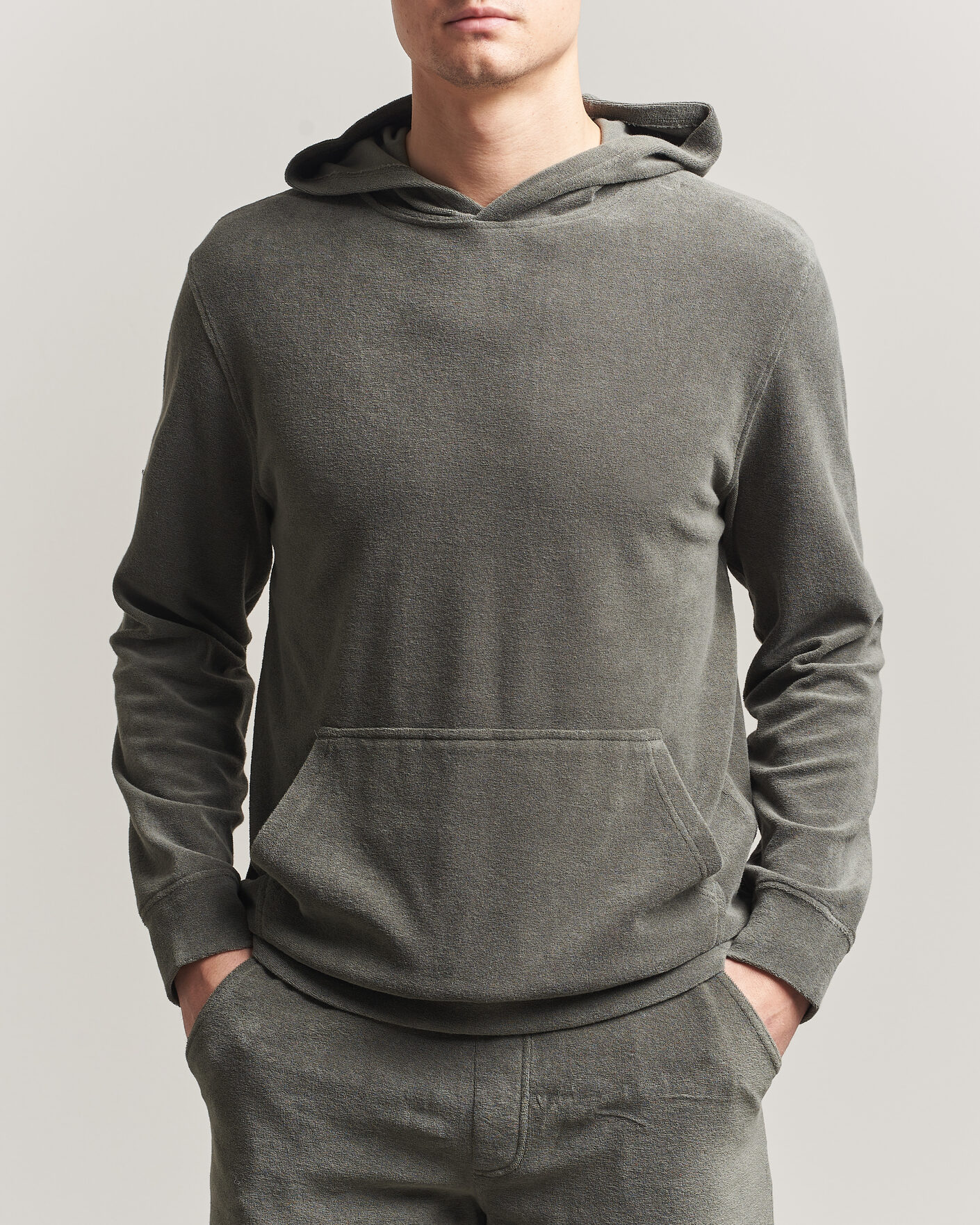 Uomini | Maglieria | Altea | Terry Cotton Hoodie Olive
