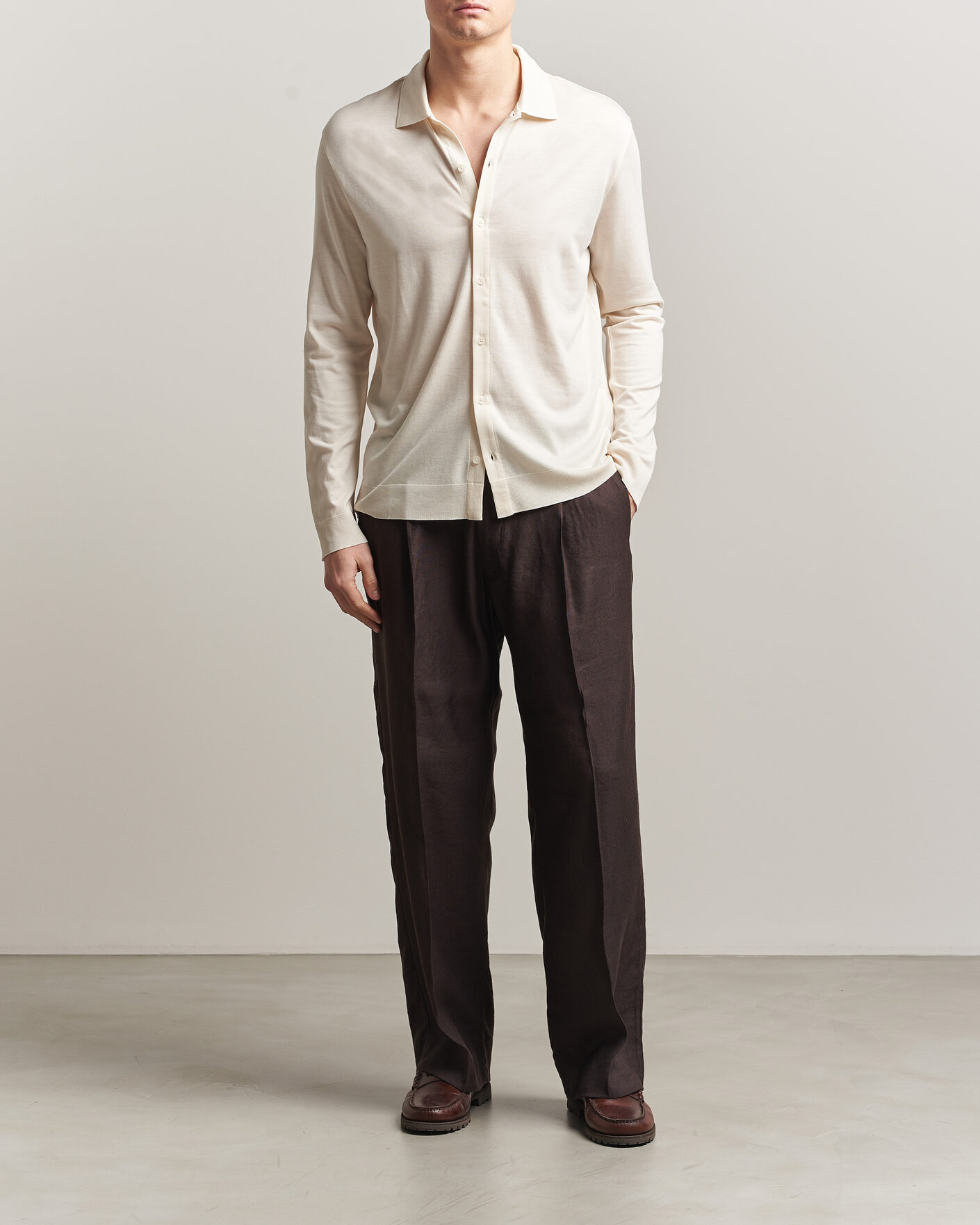 Uomini | Camicie | Altea | Jersey Knit Shirt Off White