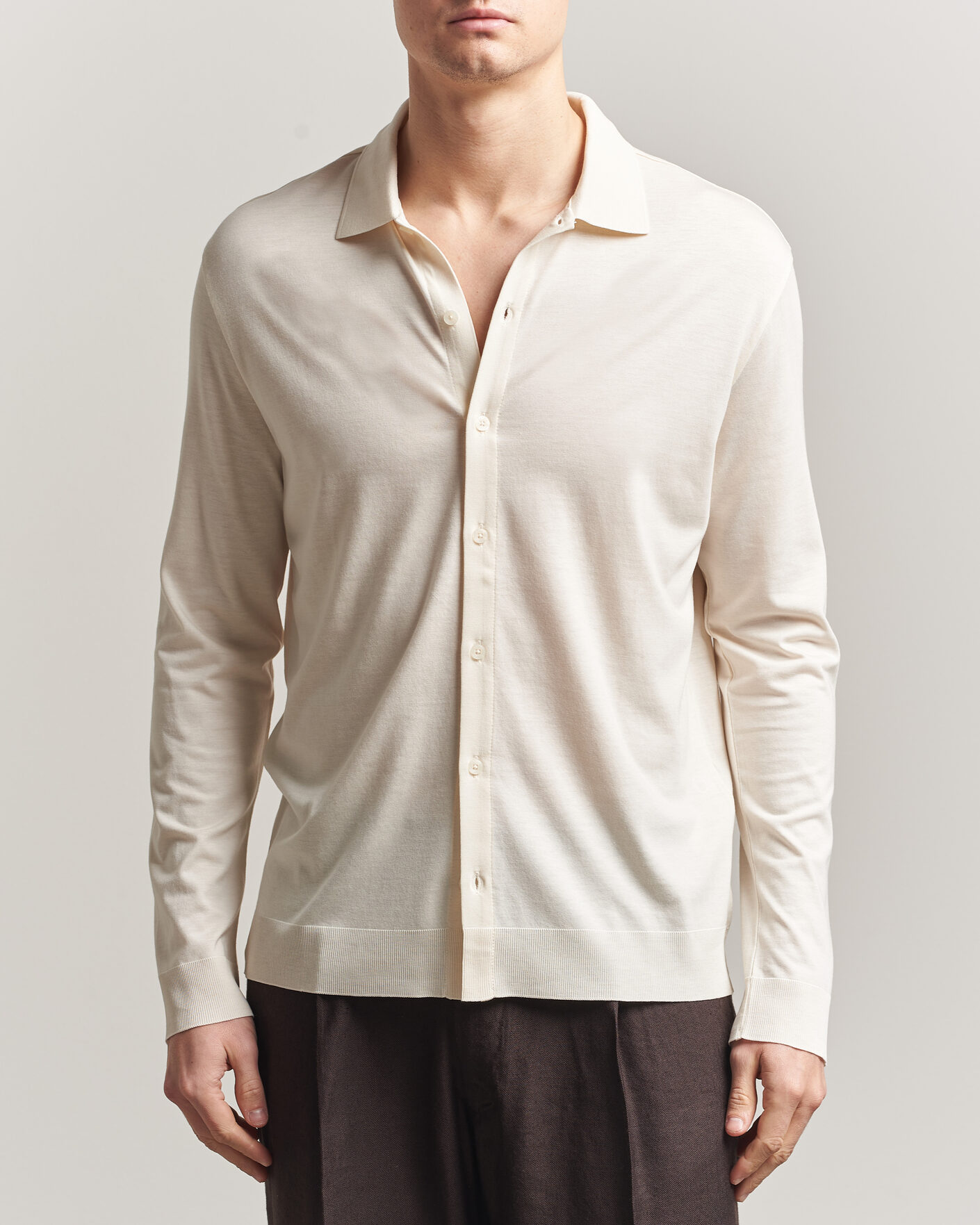 Uomini | Camicie | Altea | Jersey Knit Shirt Off White