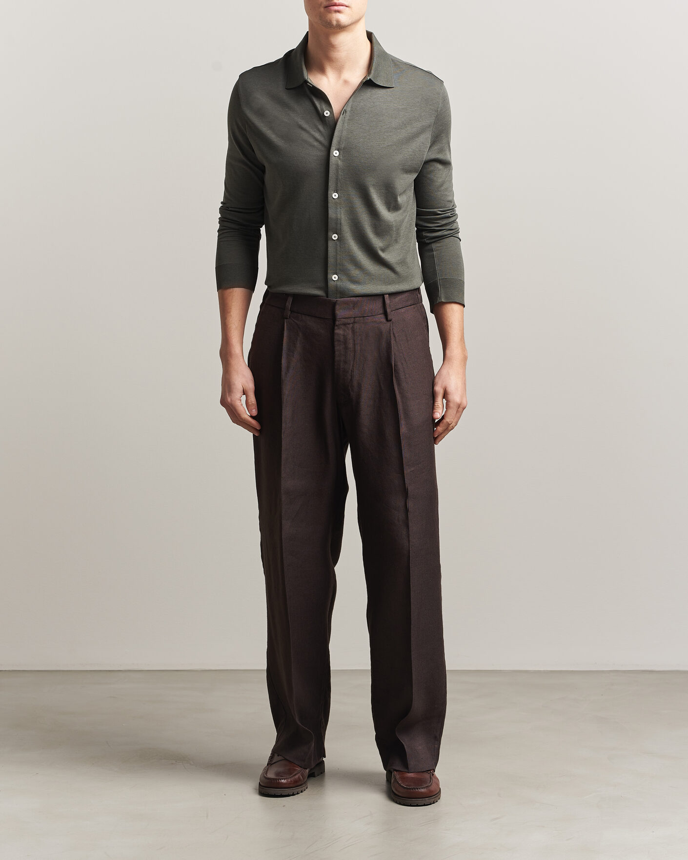 Uomini | Camicie | Altea | Jersey Knit Shirt Olive