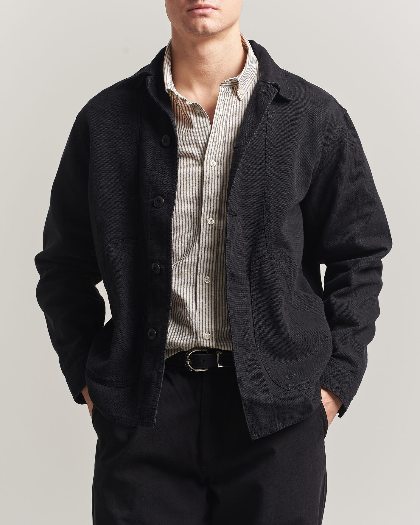 Uomini | Camicie | Forét | Berry Canvas Overshirt Black