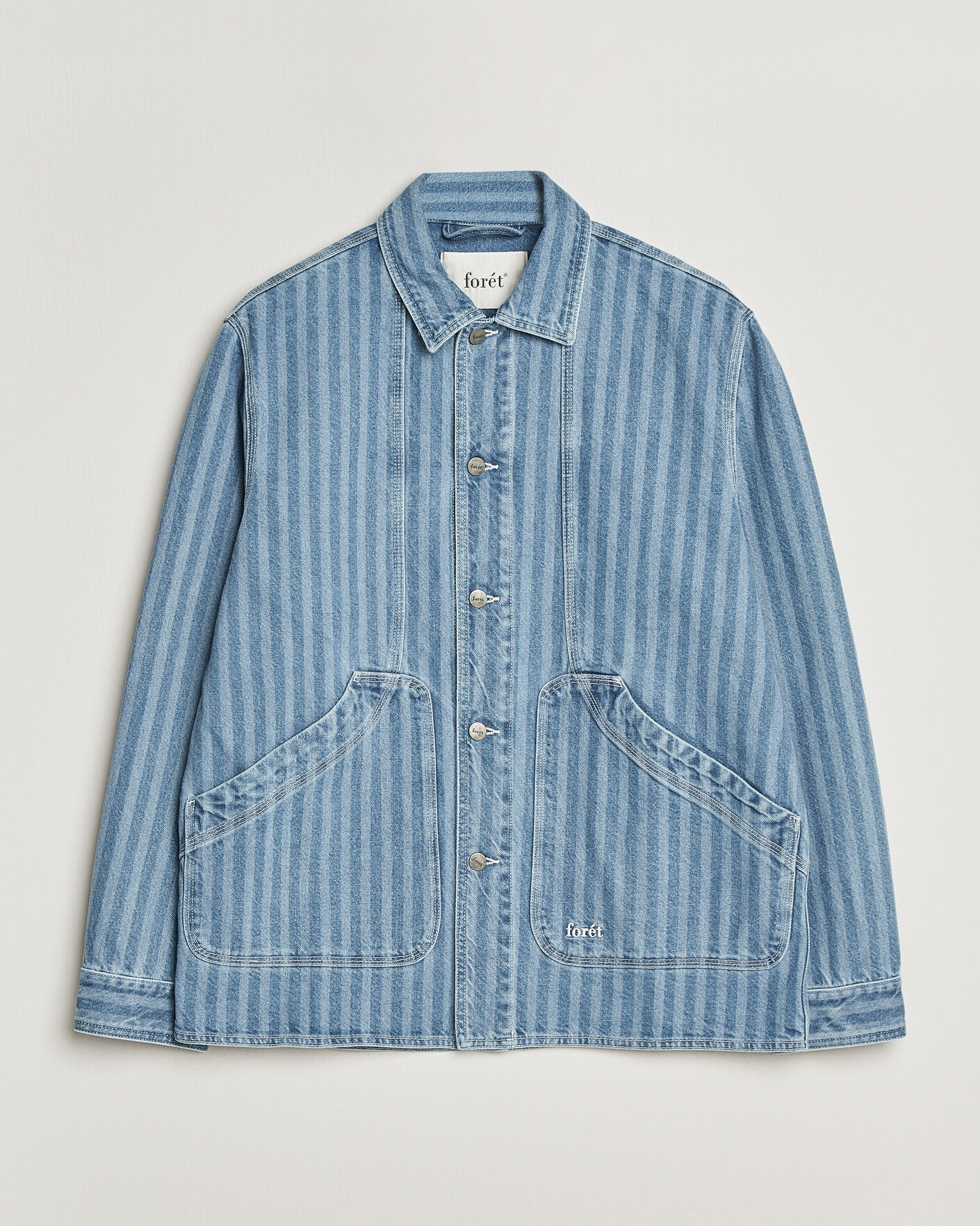 Uomini | Camicie | Forét | Berry Denim Overshirt Striped Denim