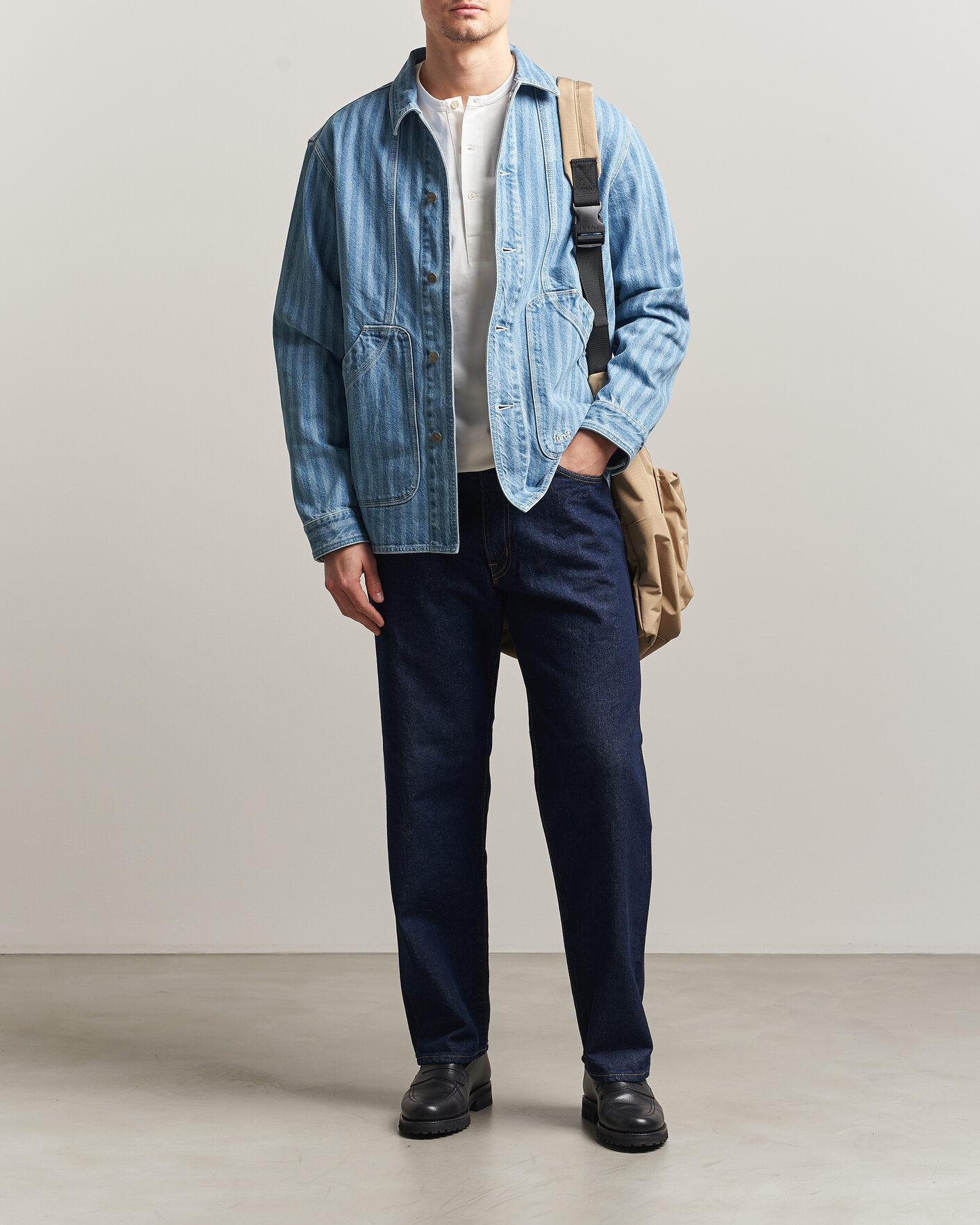 Uomini | Camicie | Forét | Berry Denim Overshirt Striped Denim