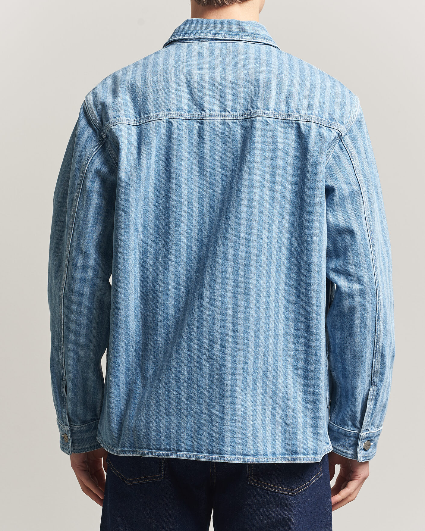 Uomini | Camicie | Forét | Berry Denim Overshirt Striped Denim