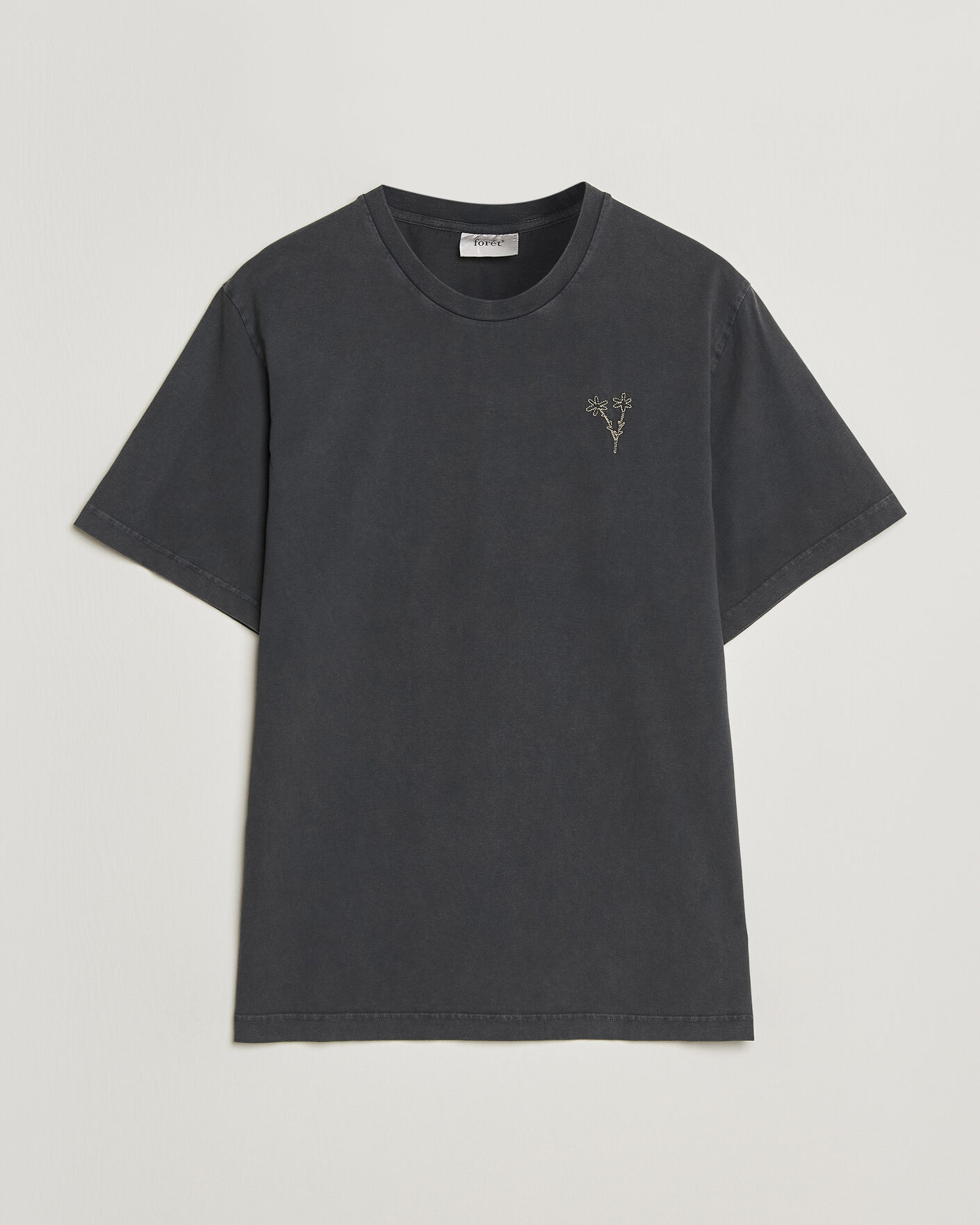 Uomini | T-shirt | Forét | Bouquet T-Shirt Washed Black