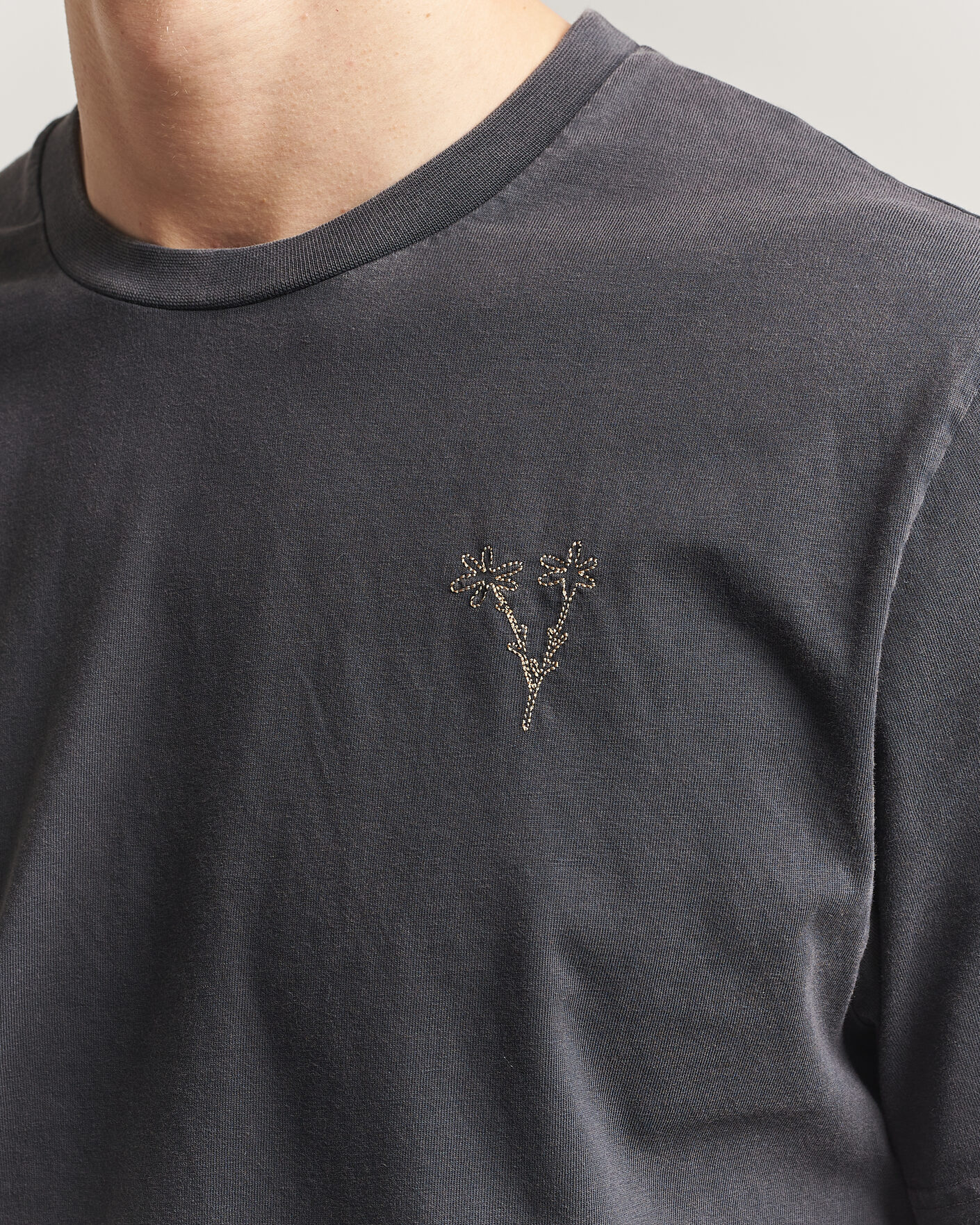 Uomini | T-shirt | Forét | Bouquet T-Shirt Washed Black