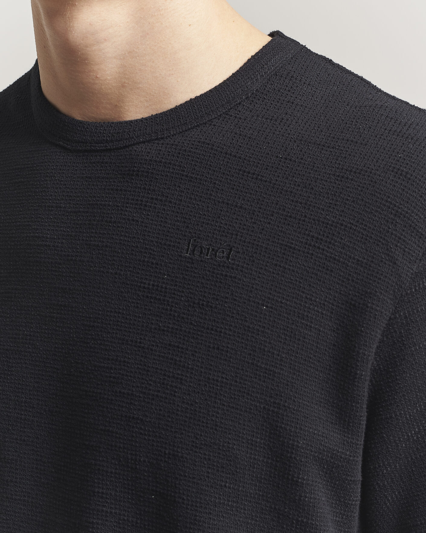 Uomini | T-shirt | Forét | Fir Structured T-Shirt Black