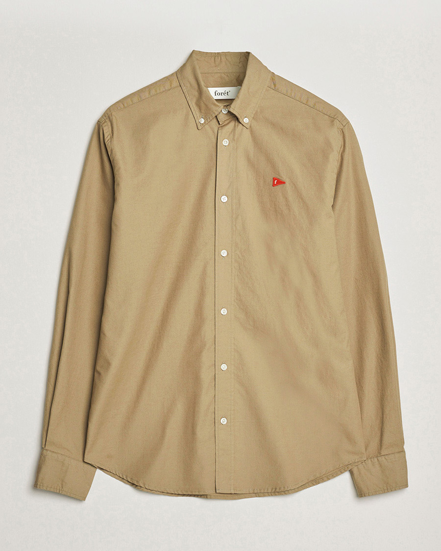 Uomini | Camicie | Forét | Flag Regular Fit Oxford Shirt Khaki