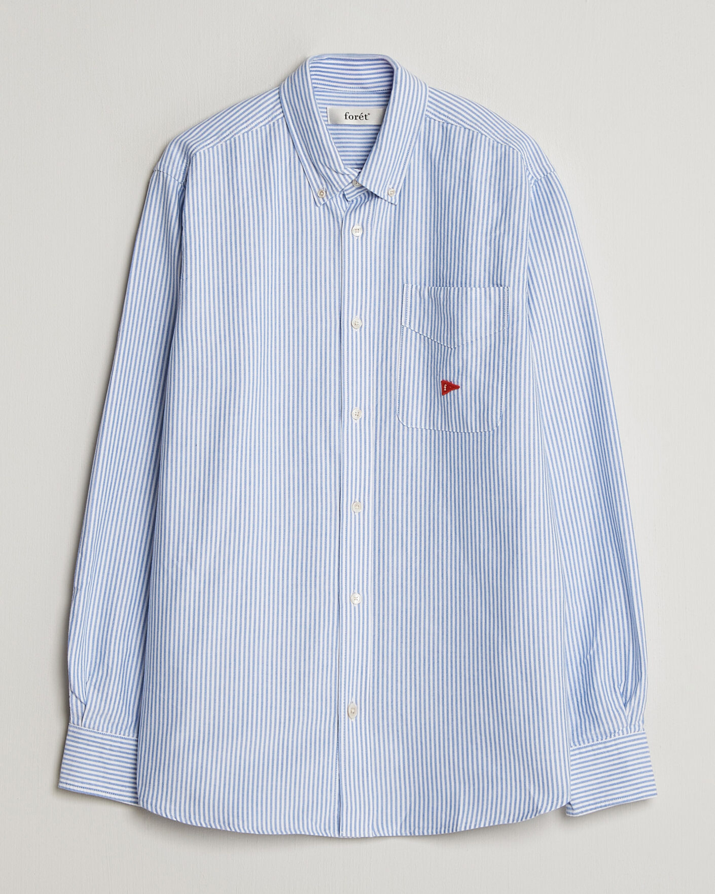 Uomini | Camicie | Forét | Flag Regular Fit Pocket Oxford Shirt Blue Stripe