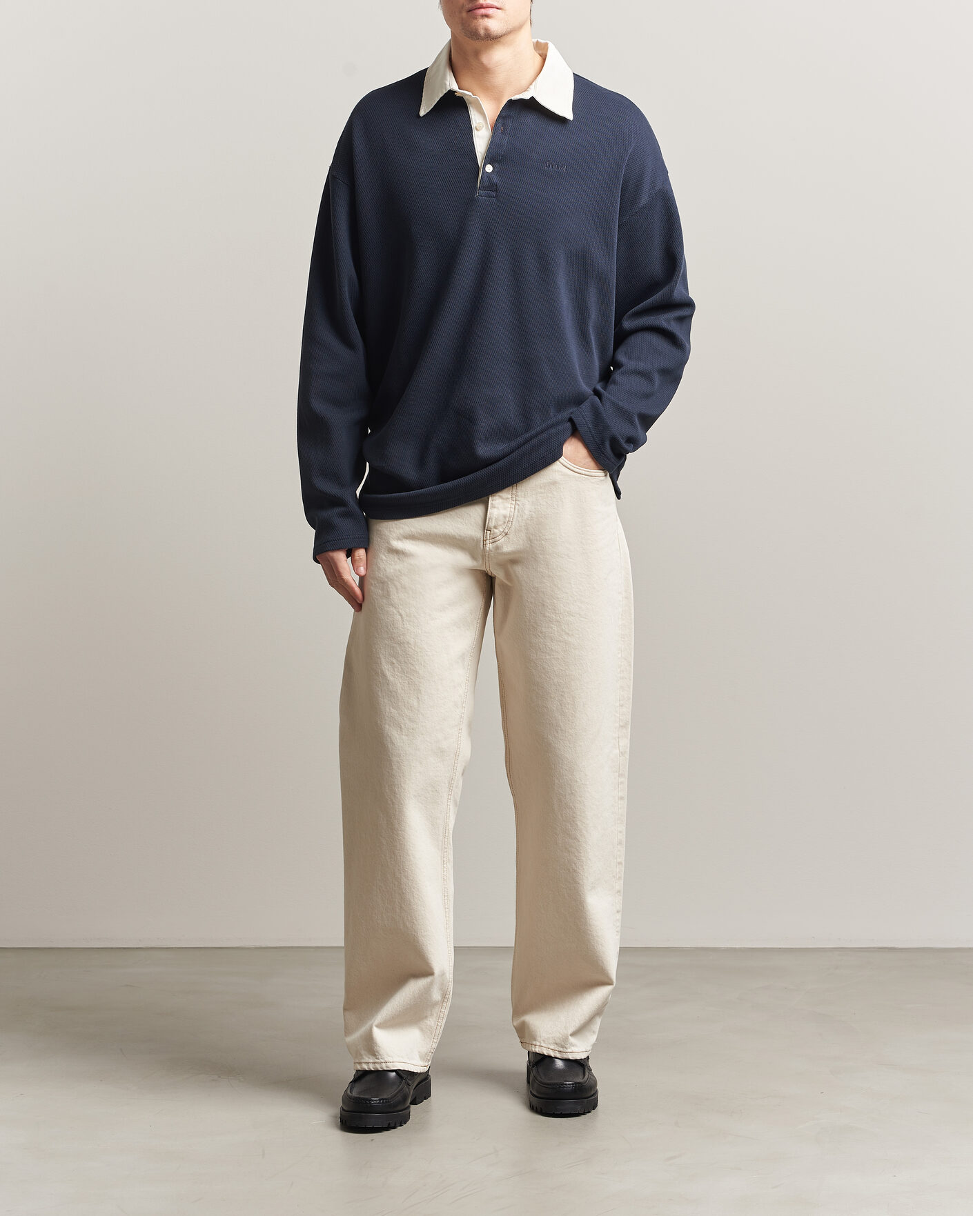 Uomini | Maglieria | Forét | Match Rugby Structured Sweatshirt Navy
