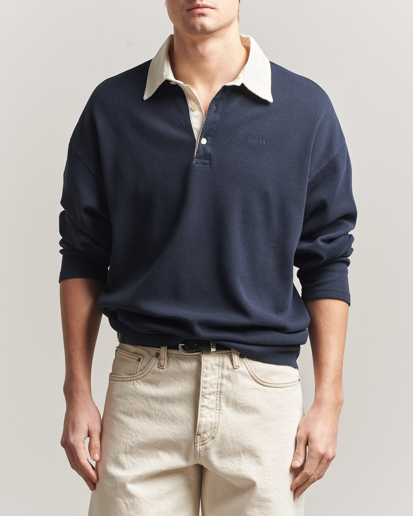 Uomini | Maglieria | Forét | Match Rugby Structured Sweatshirt Navy