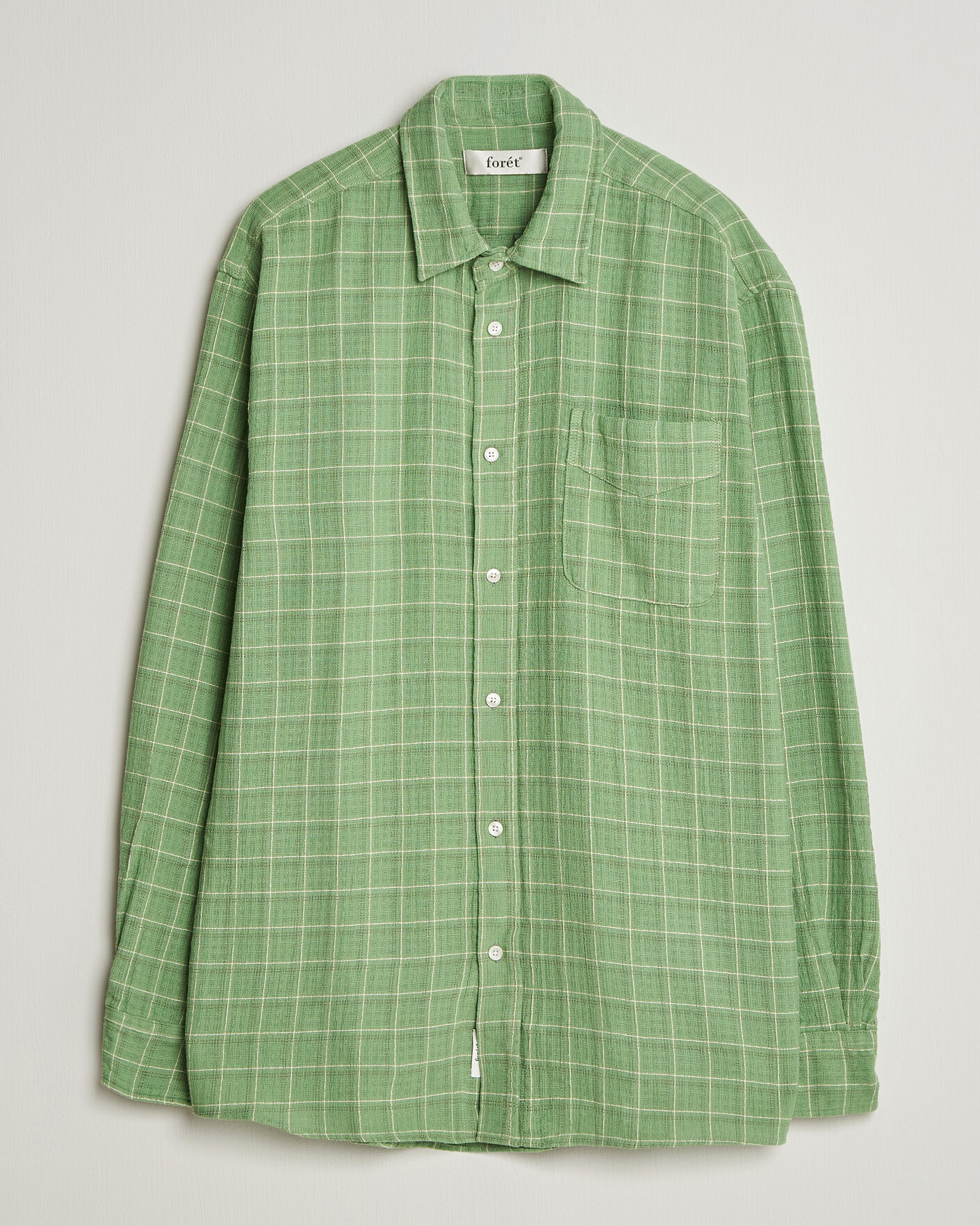 Uomini | Camicie | Forét | Scout Relaxed Fit Loose Weave Shirt Vibrant Moss