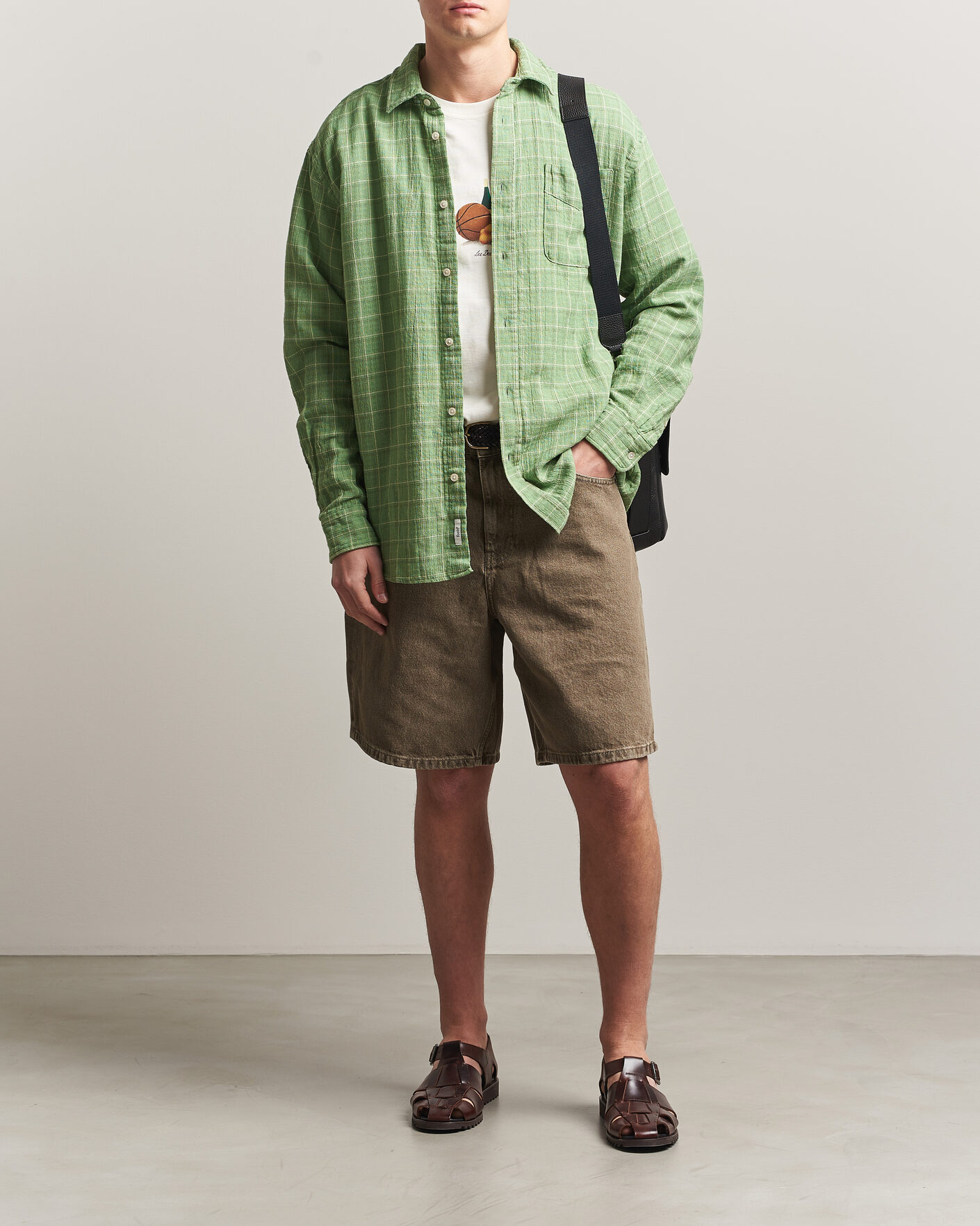 Uomini | Camicie | Forét | Scout Relaxed Fit Loose Weave Shirt Vibrant Moss