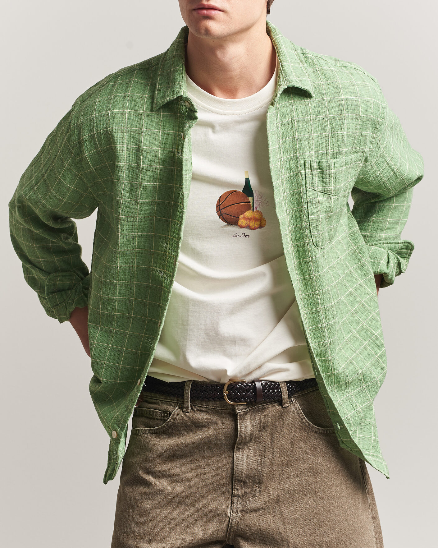 Uomini | Camicie | Forét | Scout Relaxed Fit Loose Weave Shirt Vibrant Moss