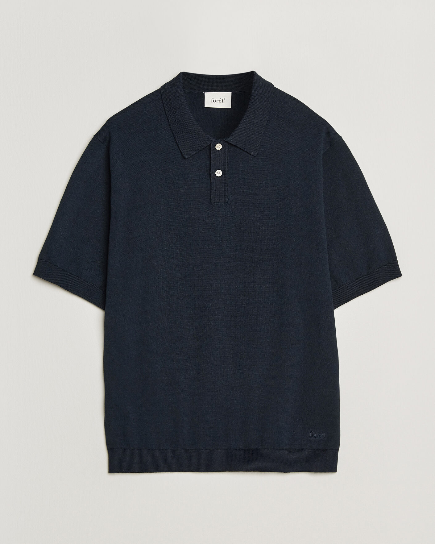 Uomini | Polo | Forét | Sea Cotton/Linen Polo Navy