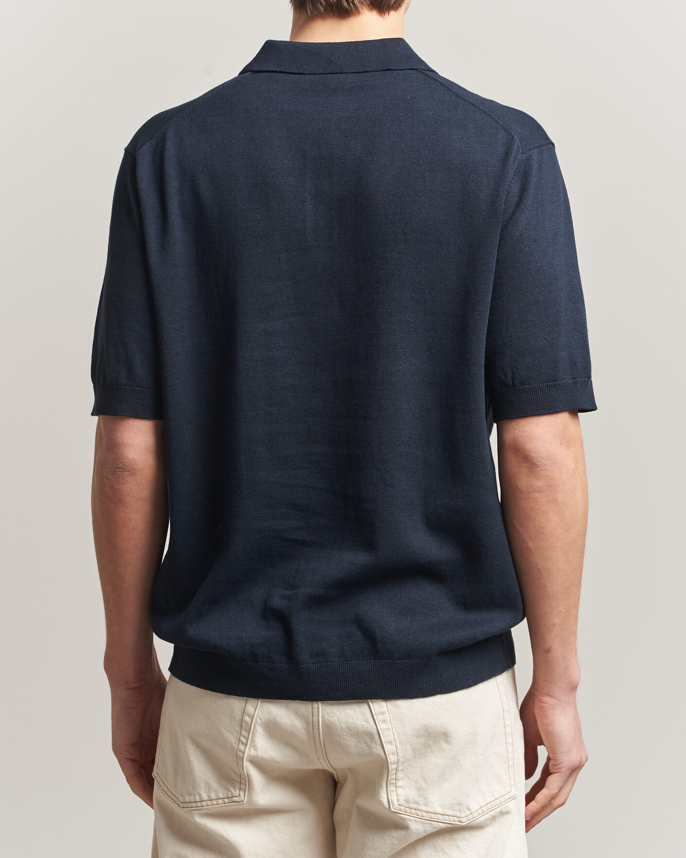 Uomini | Polo | Forét | Sea Cotton/Linen Polo Navy