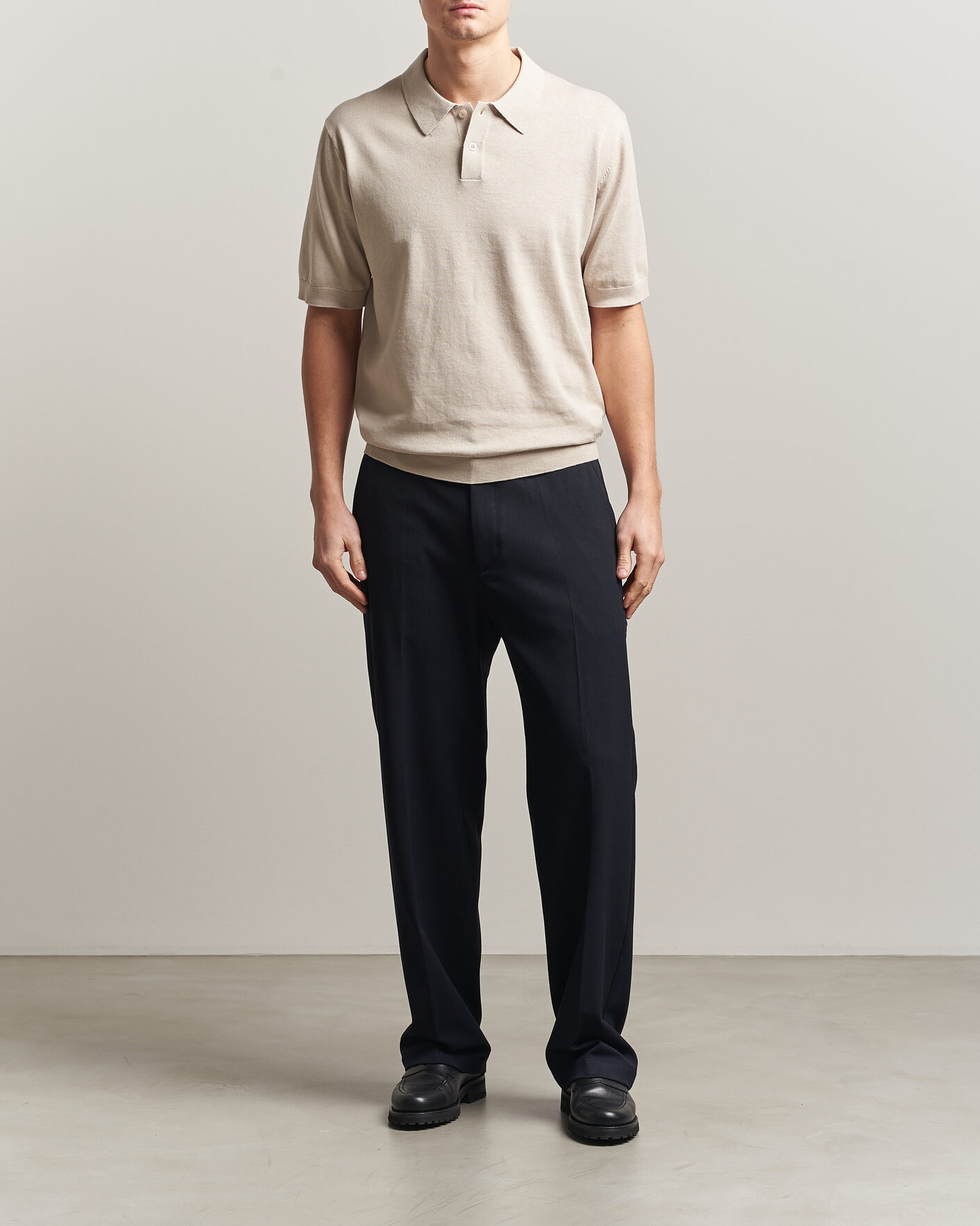 Uomini | Polo | Forét | Sea Cotton/Linen Polo Oatmeal