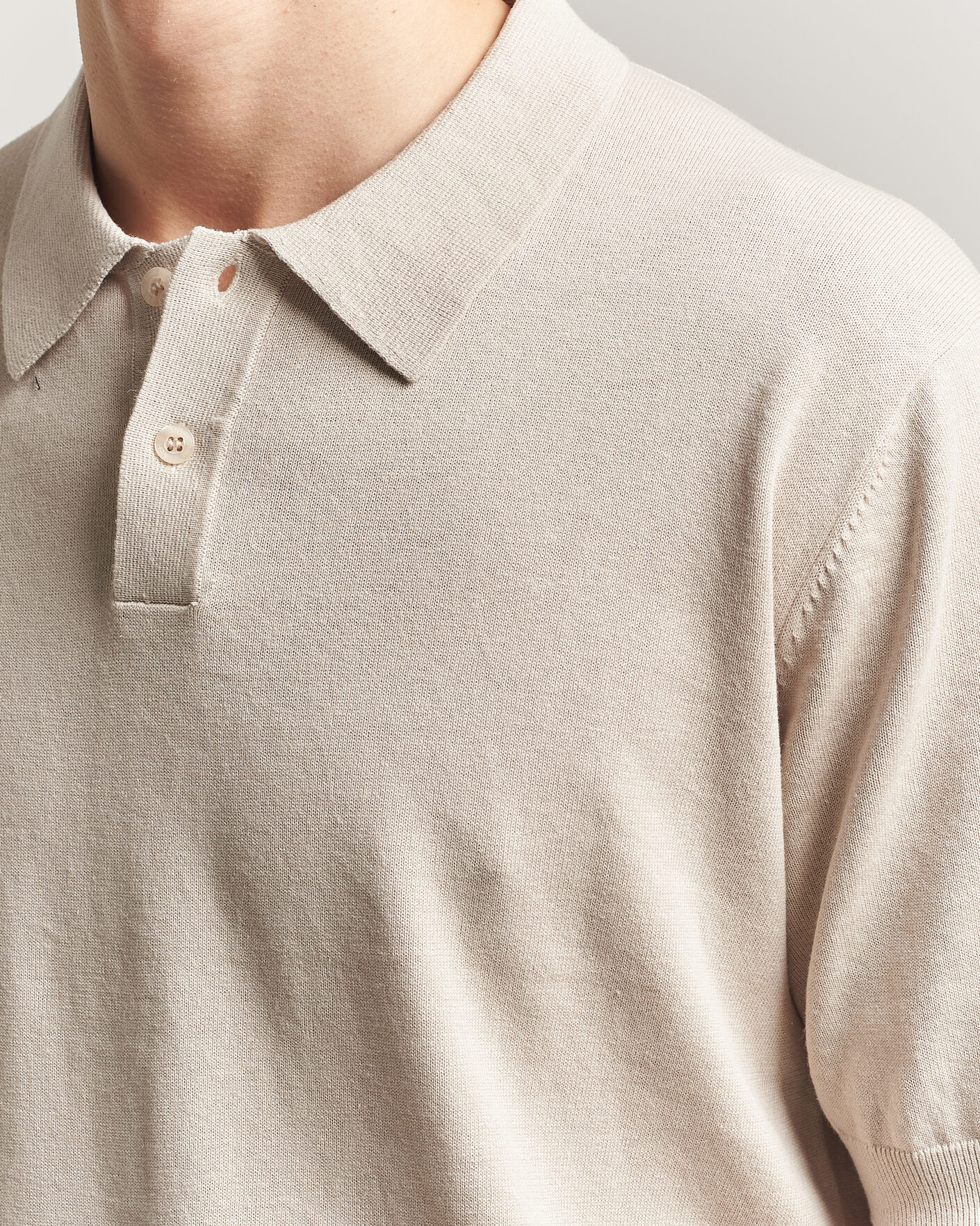 Uomini | Polo | Forét | Sea Cotton/Linen Polo Oatmeal