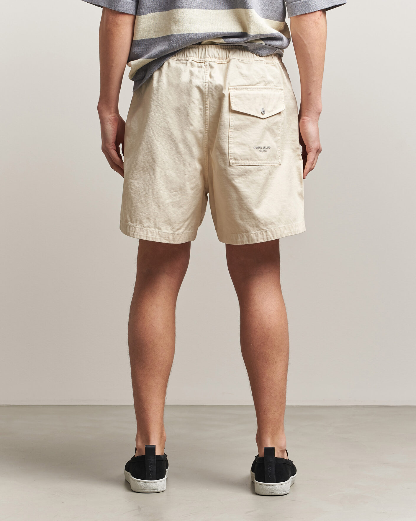 Uomini | Pantaloncini | Stone Island | Marina Organic Slub Cotton Shorts Ivory