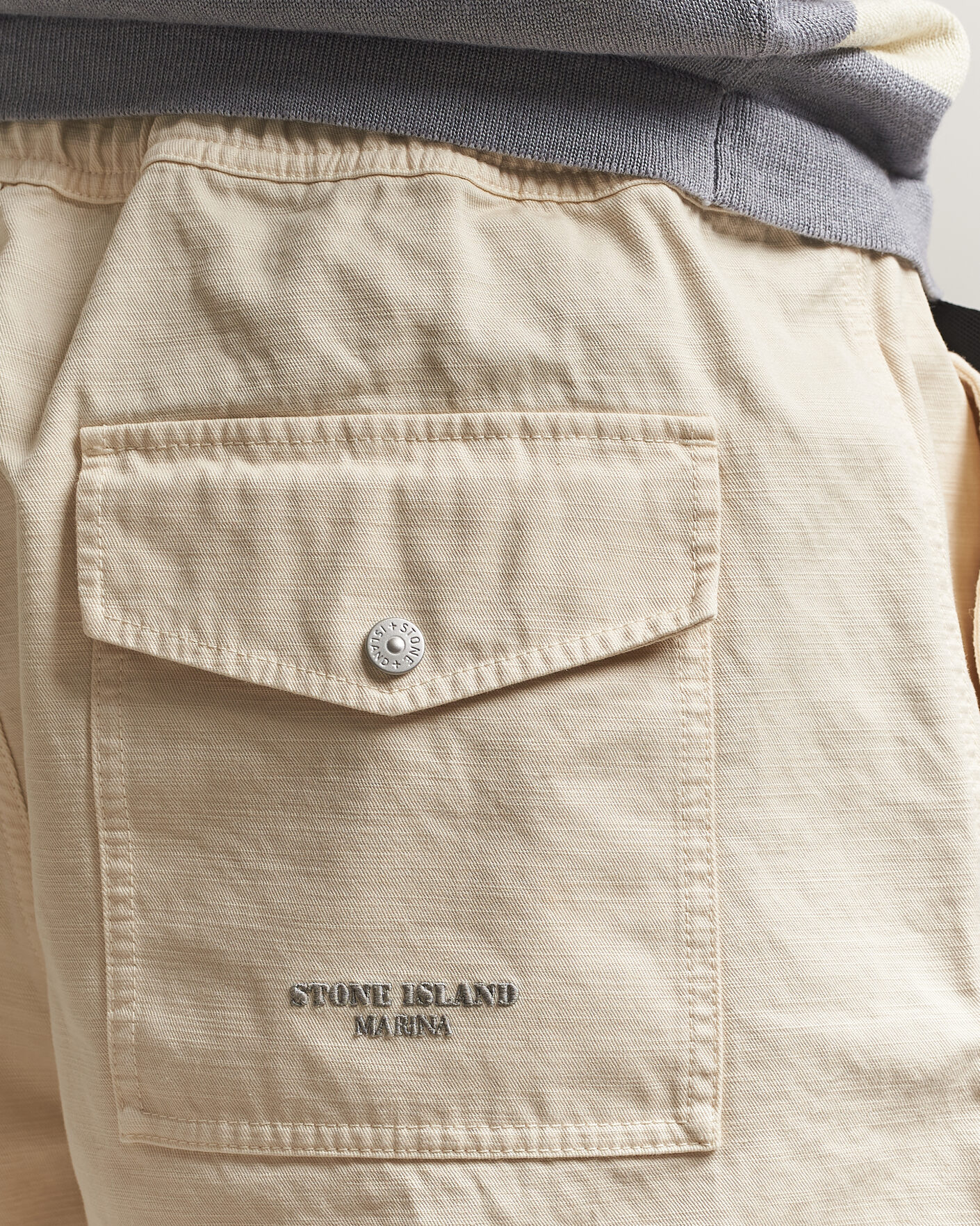 Uomini | Pantaloncini | Stone Island | Marina Organic Slub Cotton Shorts Ivory