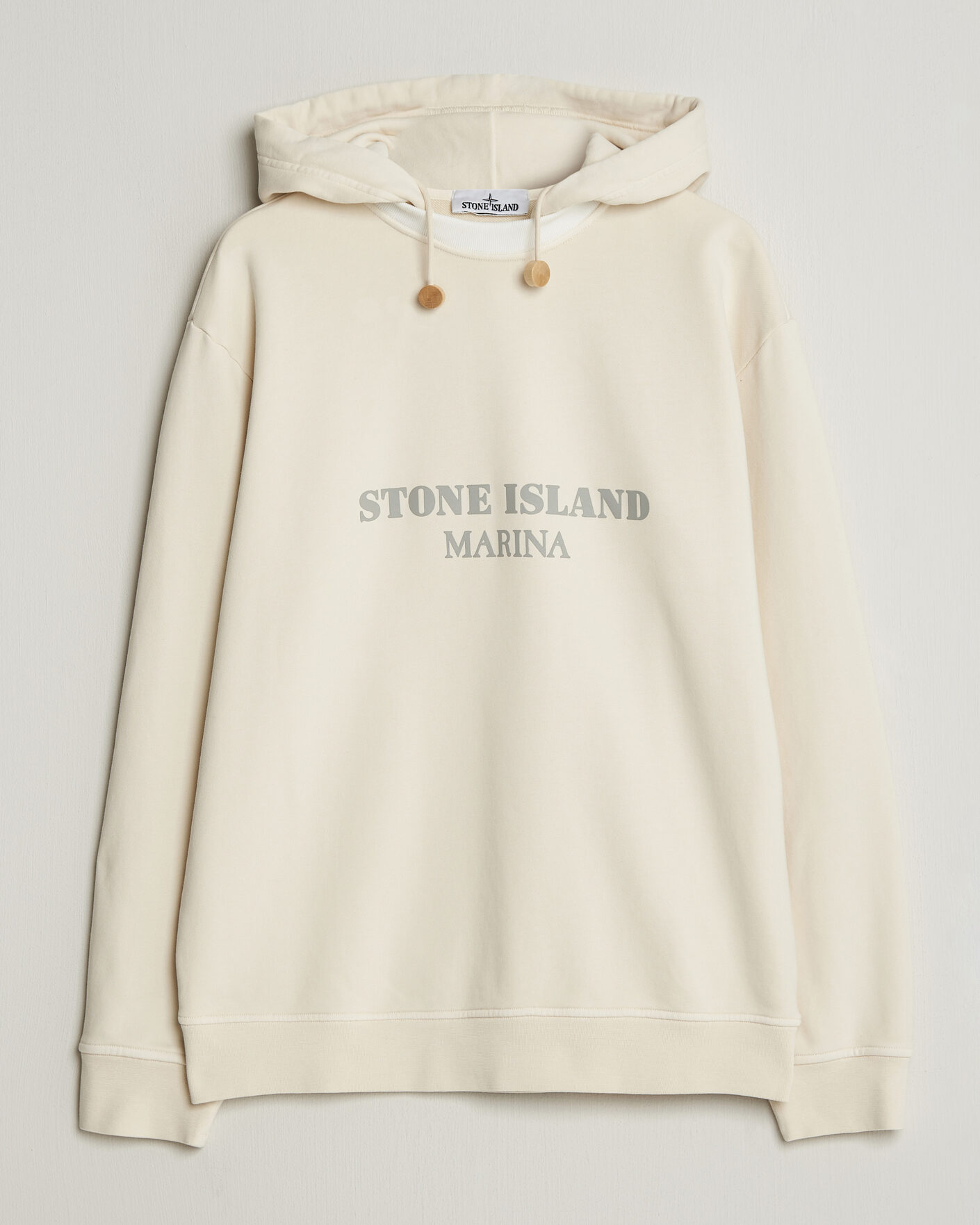 Uomini | Maglieria | Stone Island | Marina Cotton Fleece Hood Ivory