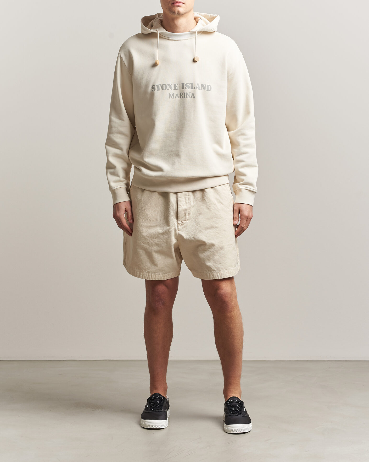 Uomini | Maglieria | Stone Island | Marina Cotton Fleece Hood Ivory