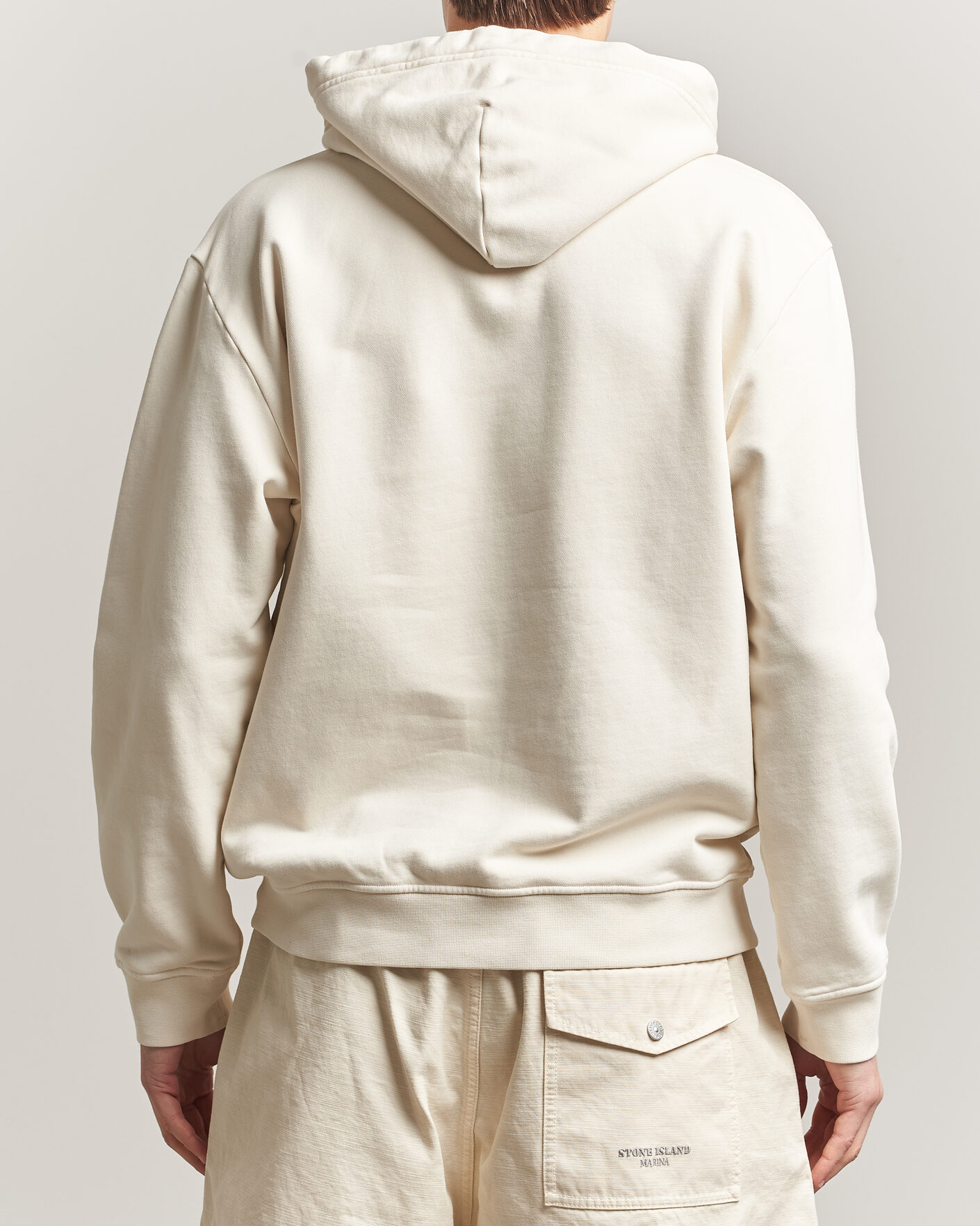 Uomini | Maglieria | Stone Island | Marina Cotton Fleece Hood Ivory