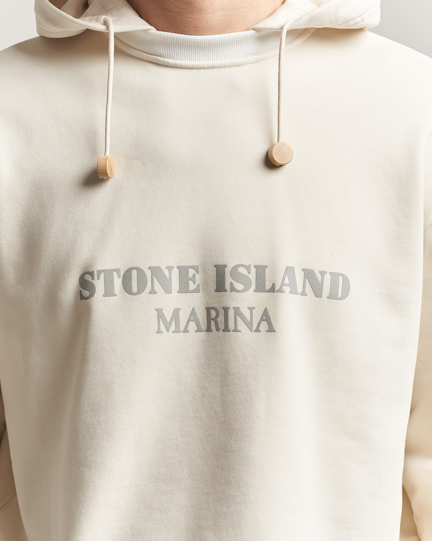 Uomini | Maglieria | Stone Island | Marina Cotton Fleece Hood Ivory