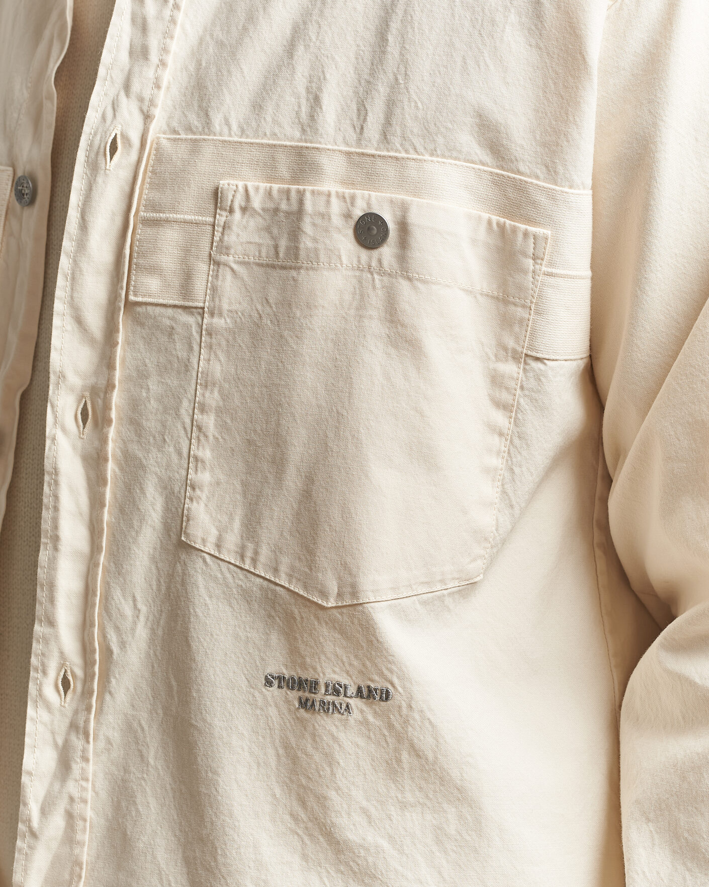 Uomini | Camicie | Stone Island | Marina Cotton Panama Weave Overshirt Ivory