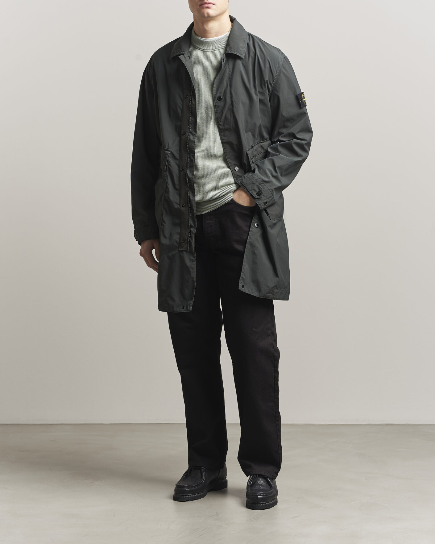 Uomini | Giacche | Stone Island | Light Compact Car Coat Charcoal