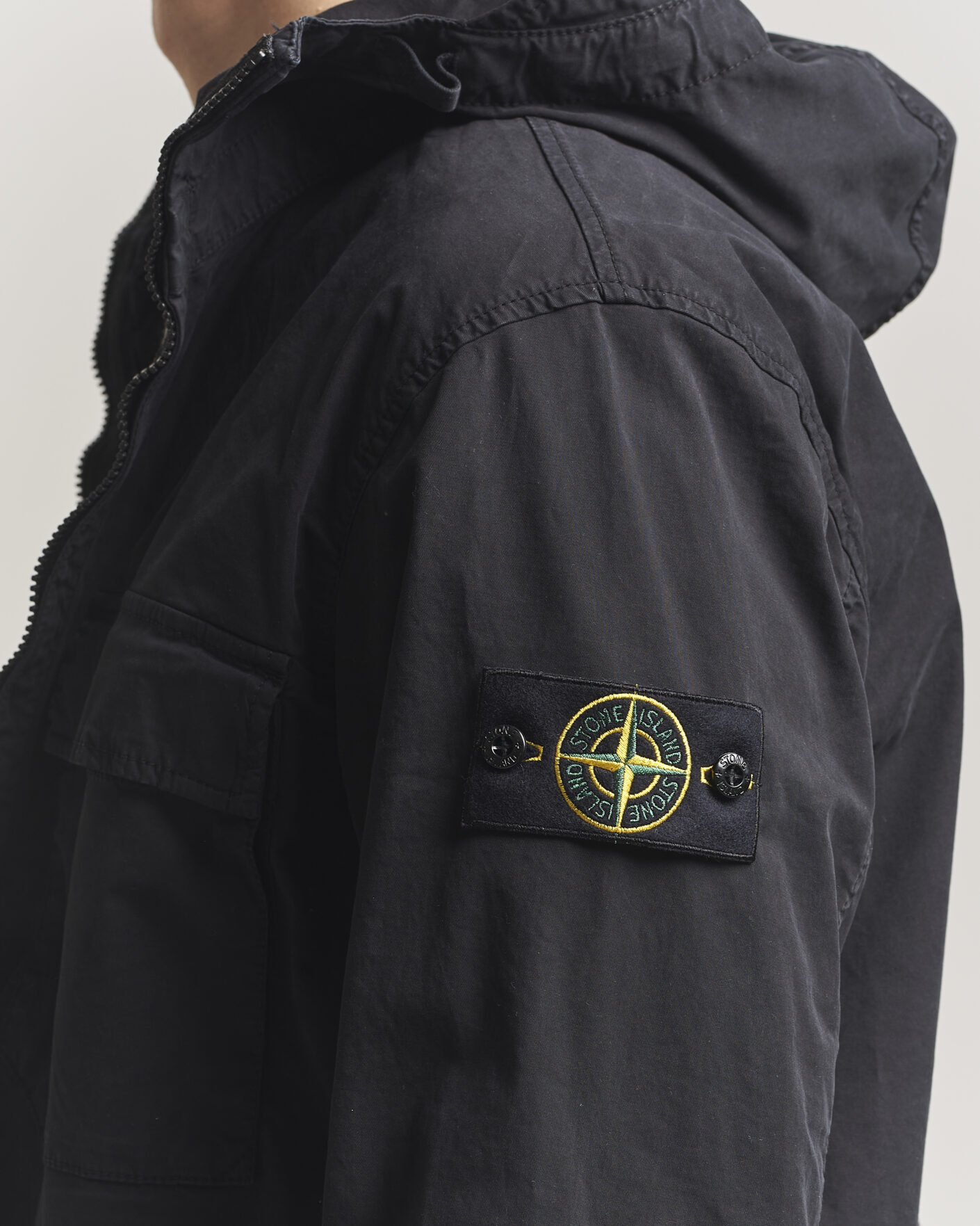Uomini | Giacche | Stone Island | Stretch Cotton Twill Hood Jacket Black