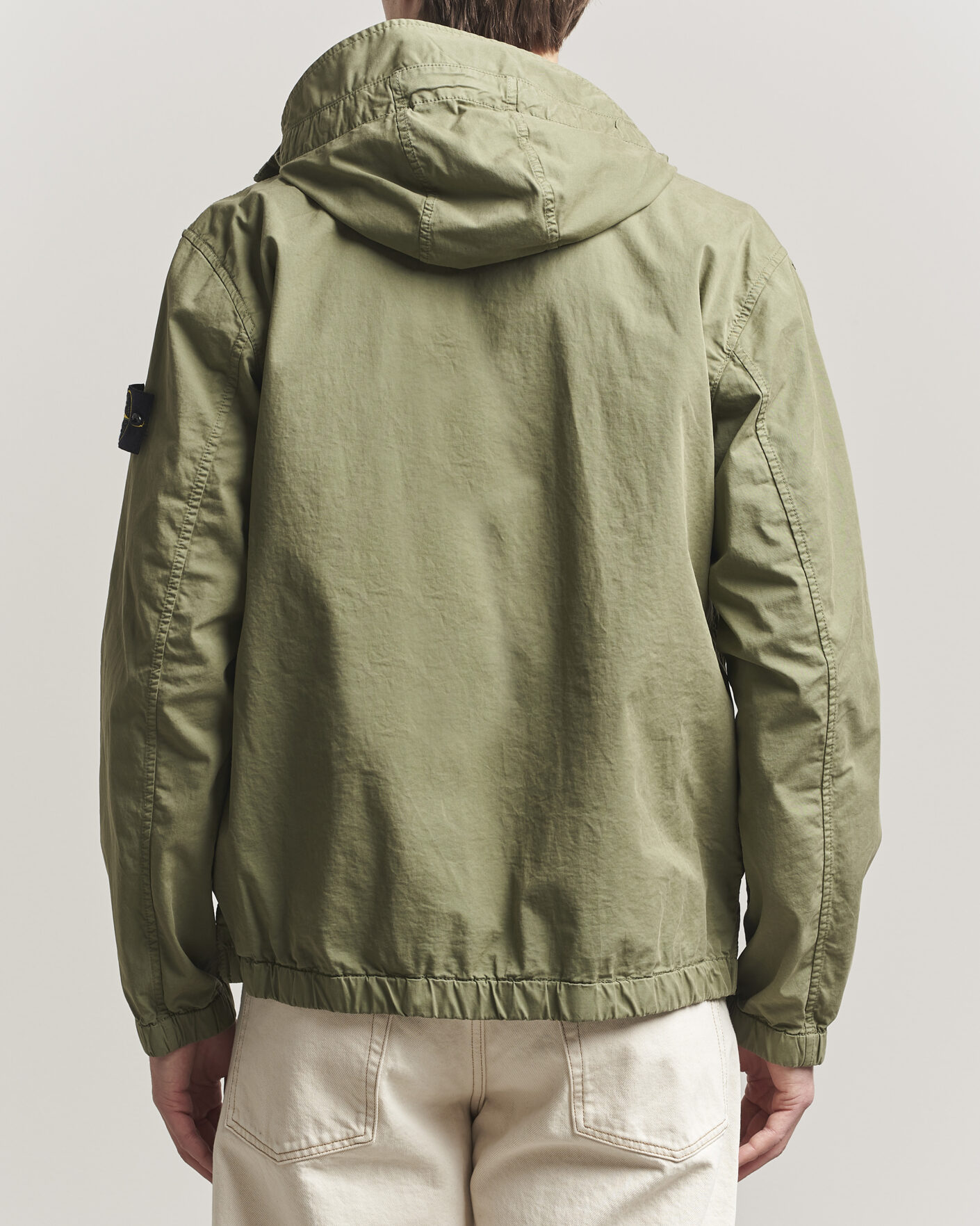 Uomini | Giacche | Stone Island | Stretch Cotton Twill Hood Jacket Military Green