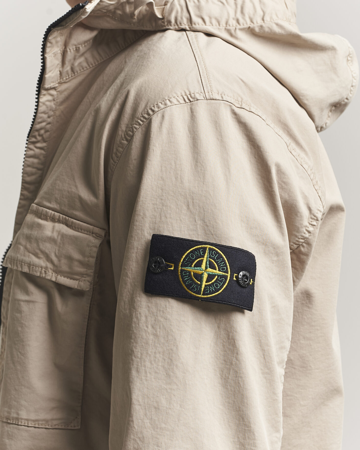 Uomini | Giacche | Stone Island | Stretch Cotton Twill Hood Jacket Desert