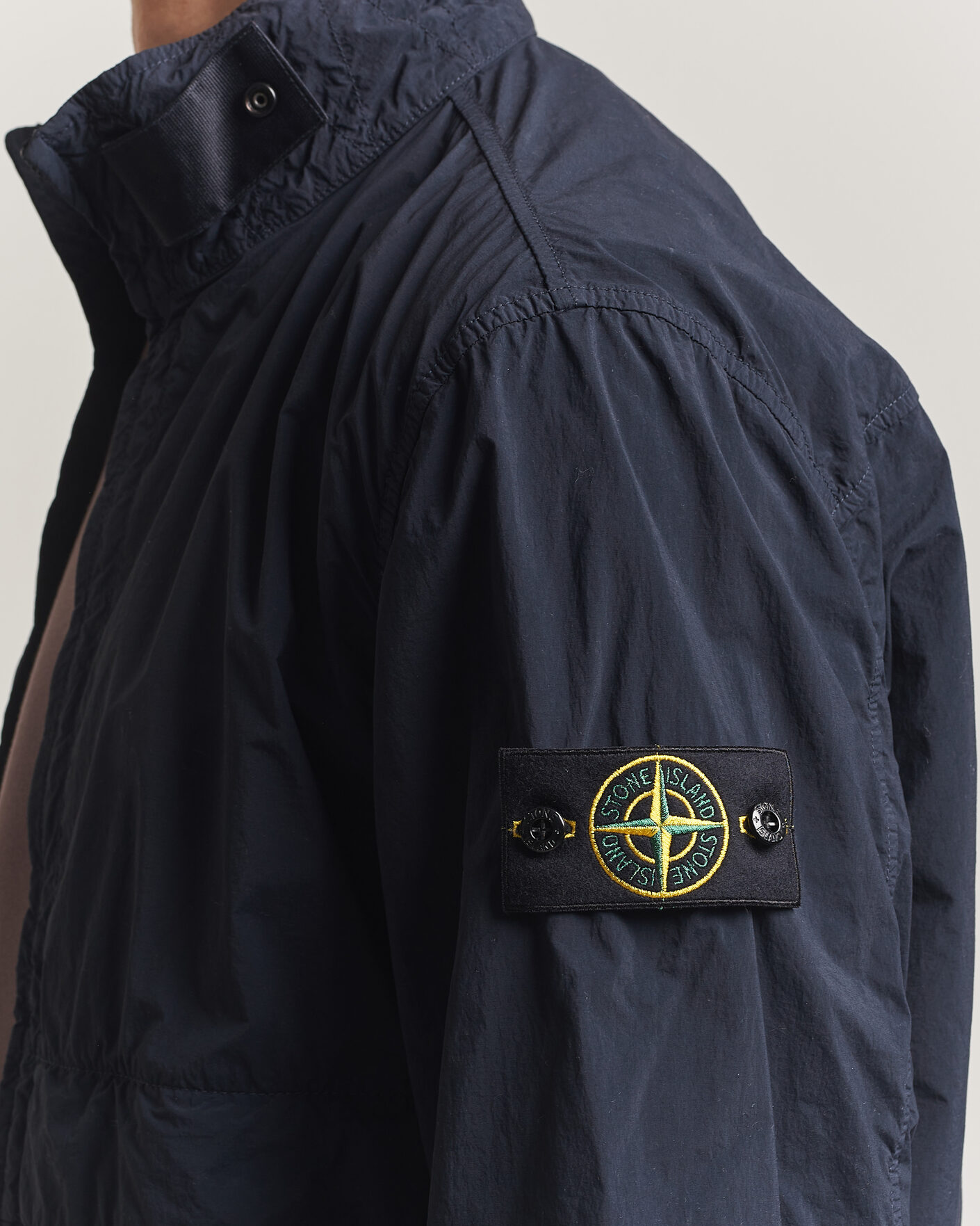 Uomini | Giacche | Stone Island | Nylon Smerigliato-TC Stand Collar Jacket Navy