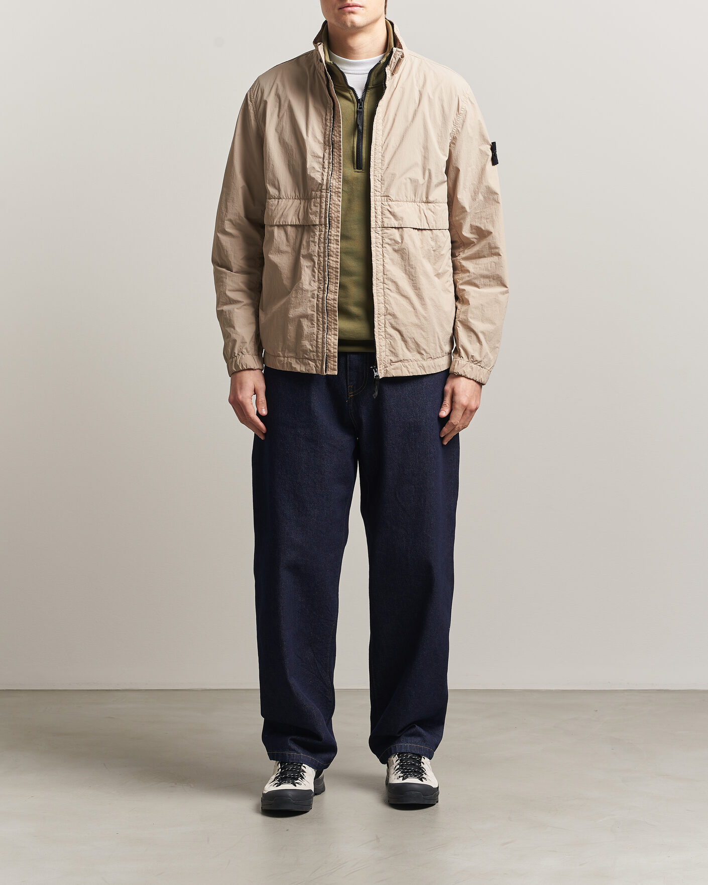 Uomini | Giacche | Stone Island | Nylon Smerigliato-TC Stand Collar Jacket Desert