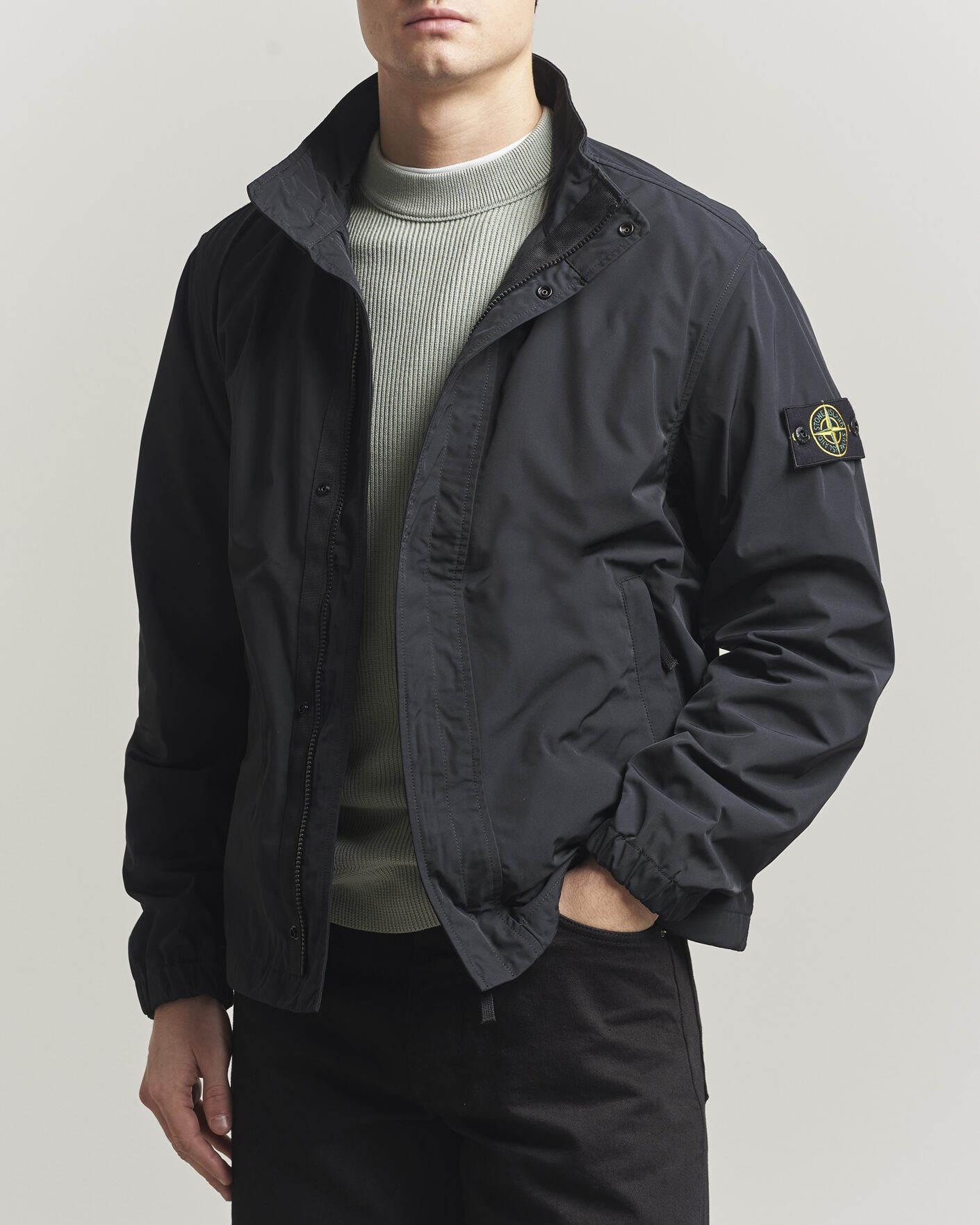 Uomini | Giacche | Stone Island | Micro Twill Stand Collar Jacket Black