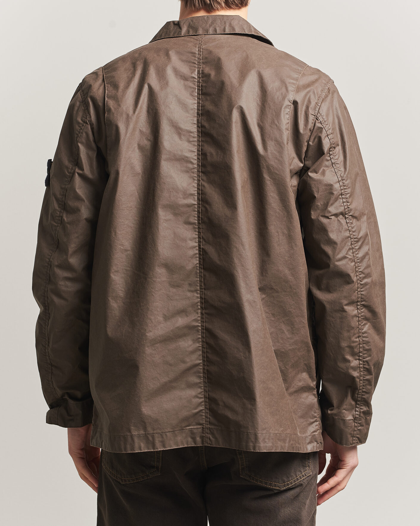 Uomini | Giacche | Stone Island | Waxed Pigment Cotton Tela Field Jacket Umber
