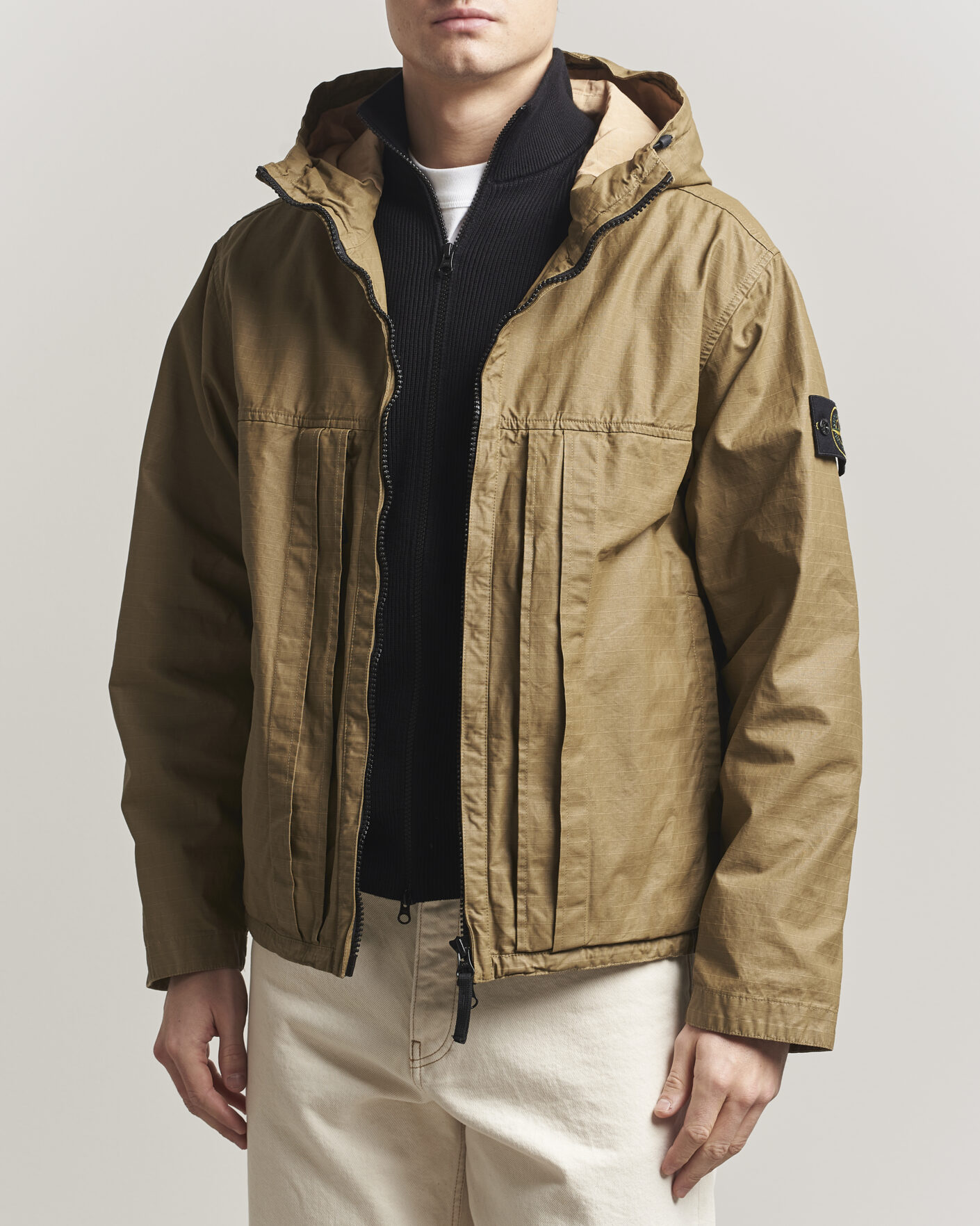 Uomini | Giacche | Stone Island | Double Coated Cotton Ripstop Jacket Military Green