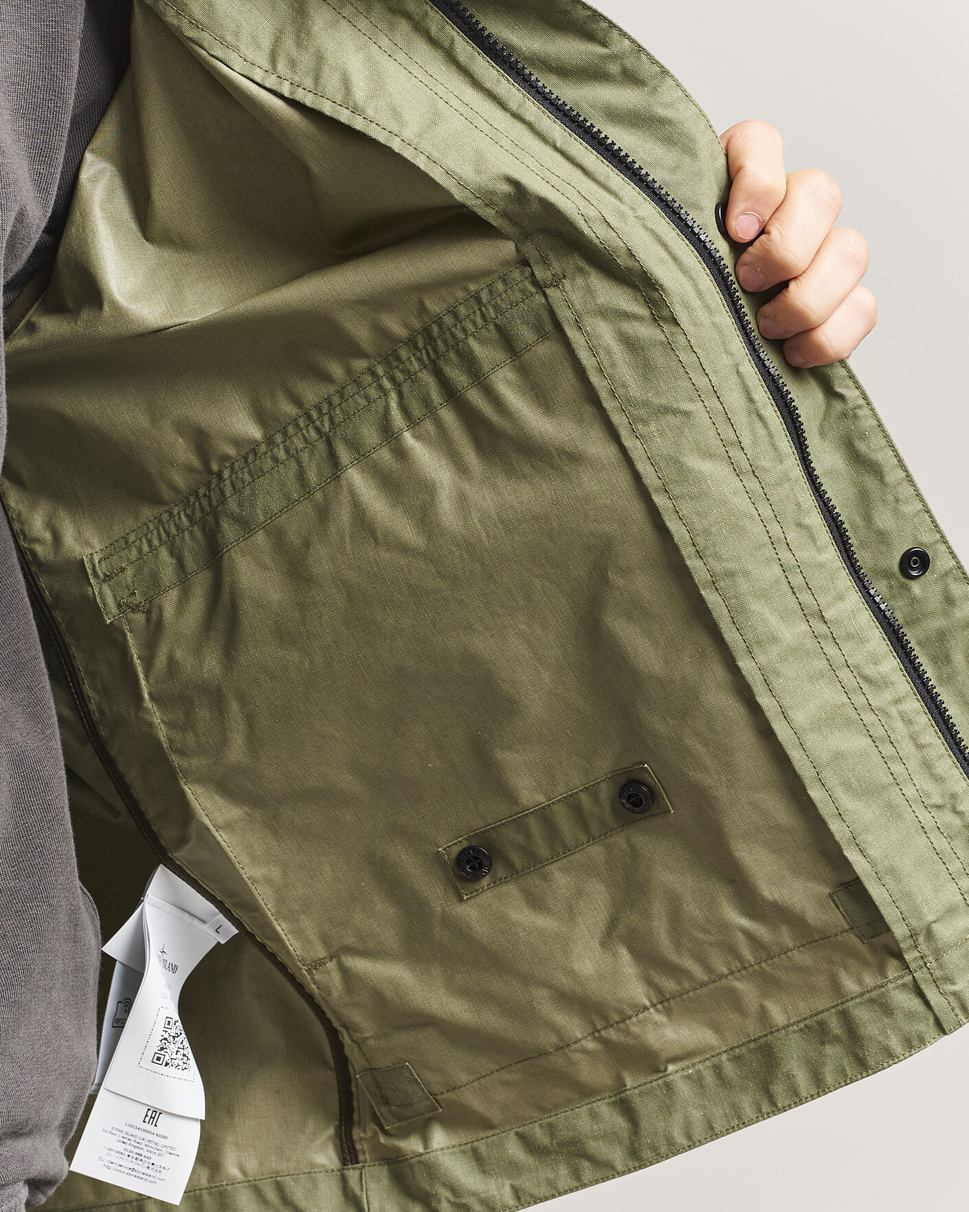 Uomini | Giacche | Stone Island | Waxed Pigment Cotton Tela Coach Jacket Military Green