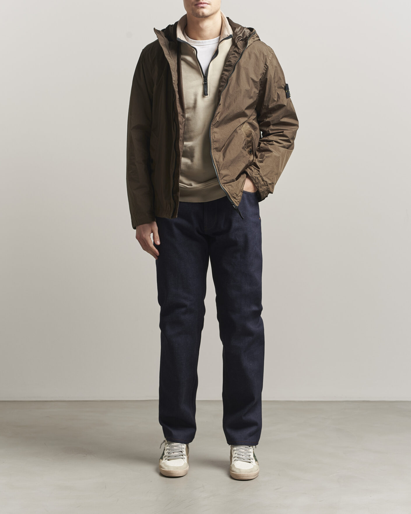 Uomini | Giacche | Stone Island | Crinkle Reps Padded Hood Jacket Umber