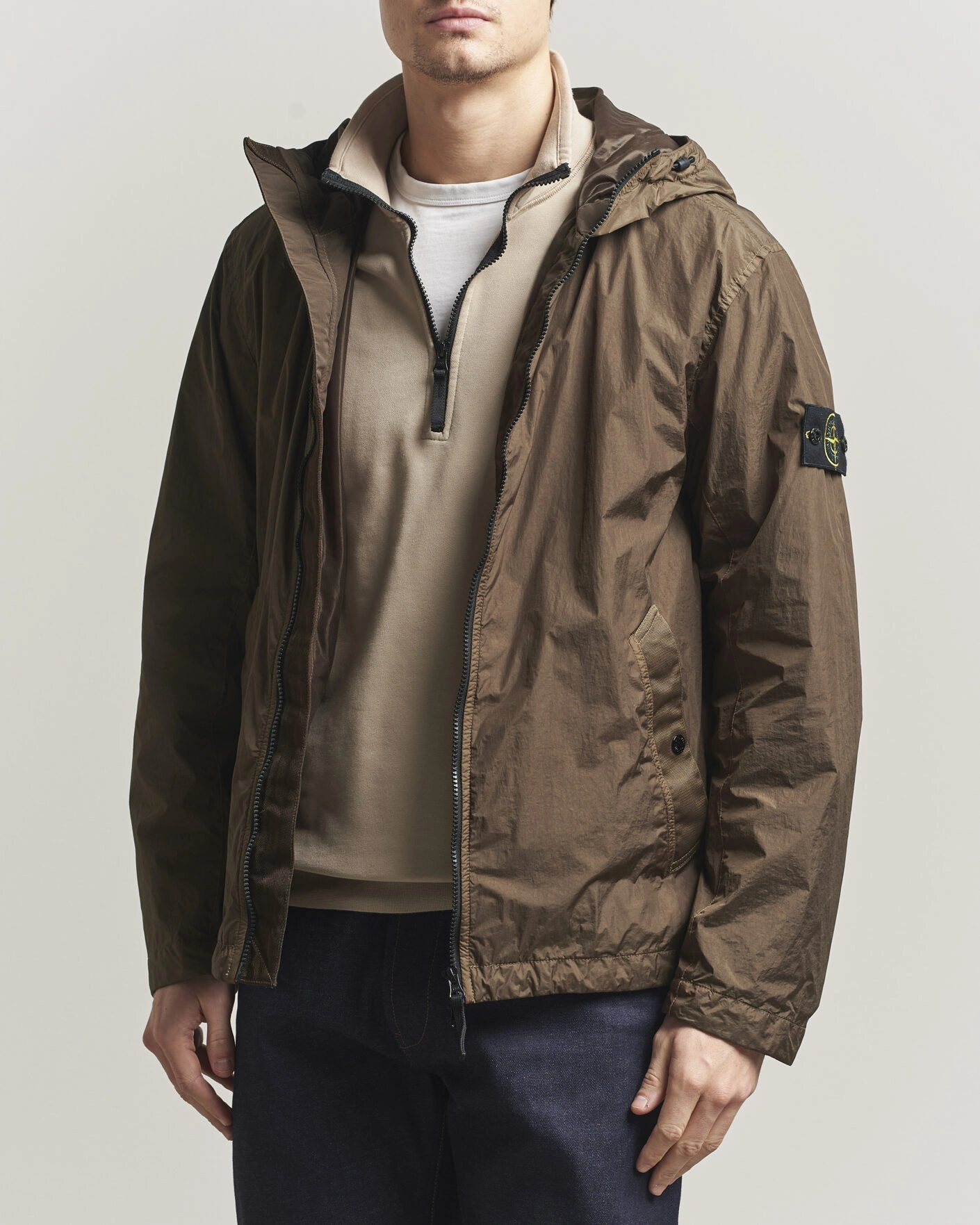 Uomini | Giacche | Stone Island | Crinkle Reps Padded Hood Jacket Umber