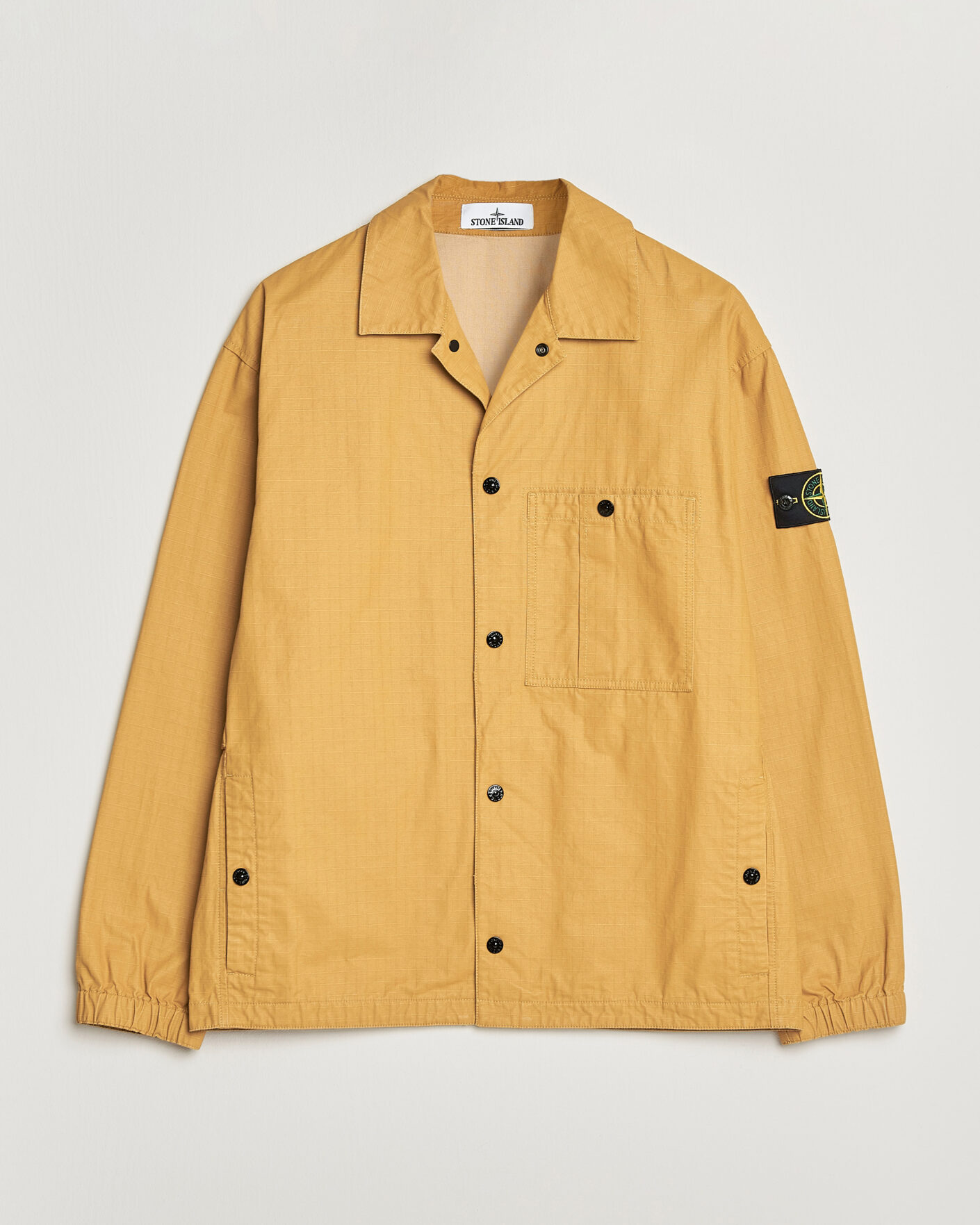 Uomini | Giacche | Stone Island | Double Coated Cotton Ripstop Overshirt Mustard