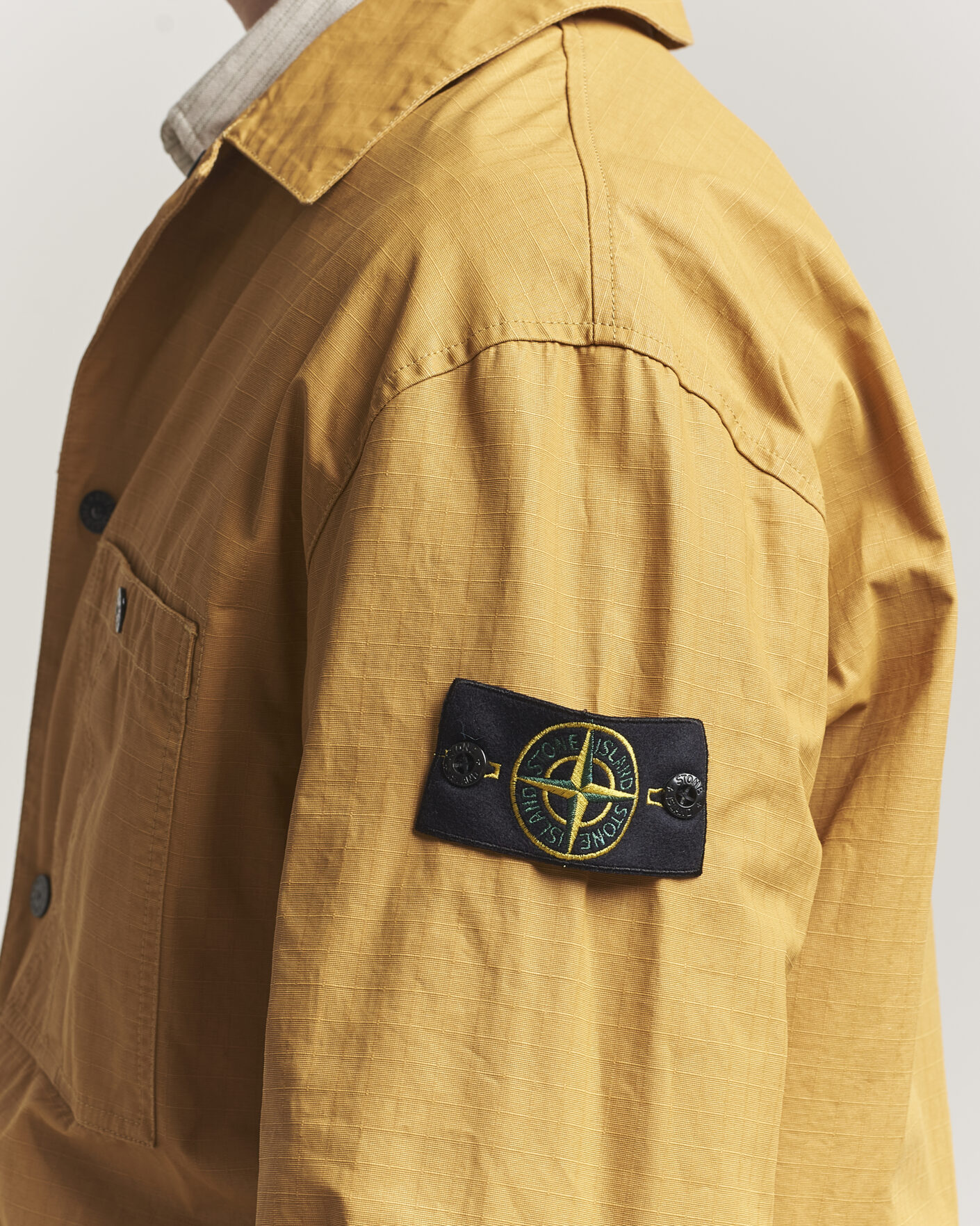 Uomini | Giacche | Stone Island | Double Coated Cotton Ripstop Overshirt Mustard