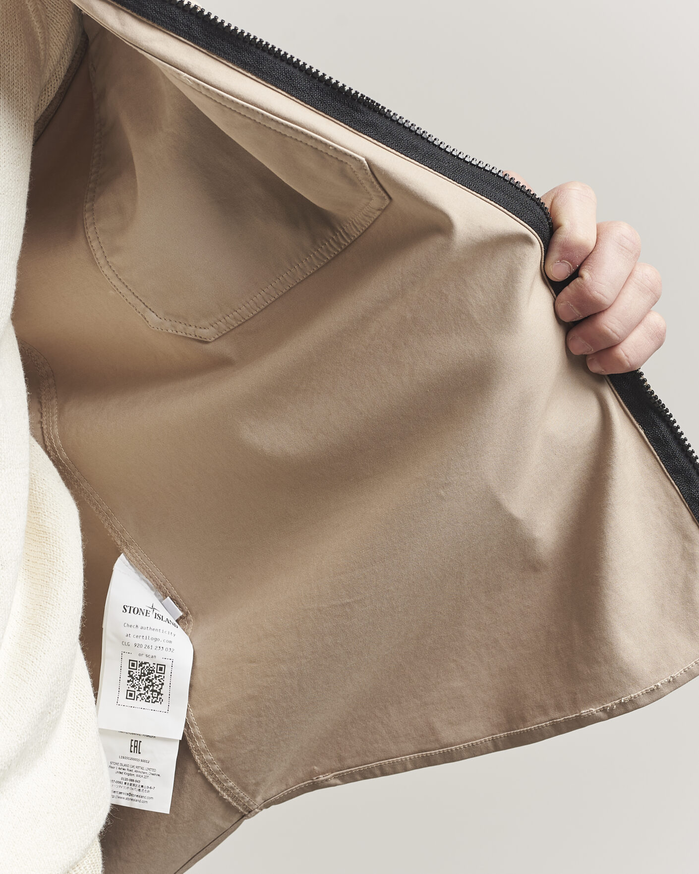 Uomini | Camicie | Stone Island | Cotton Stretch Zip Overshirt Desert